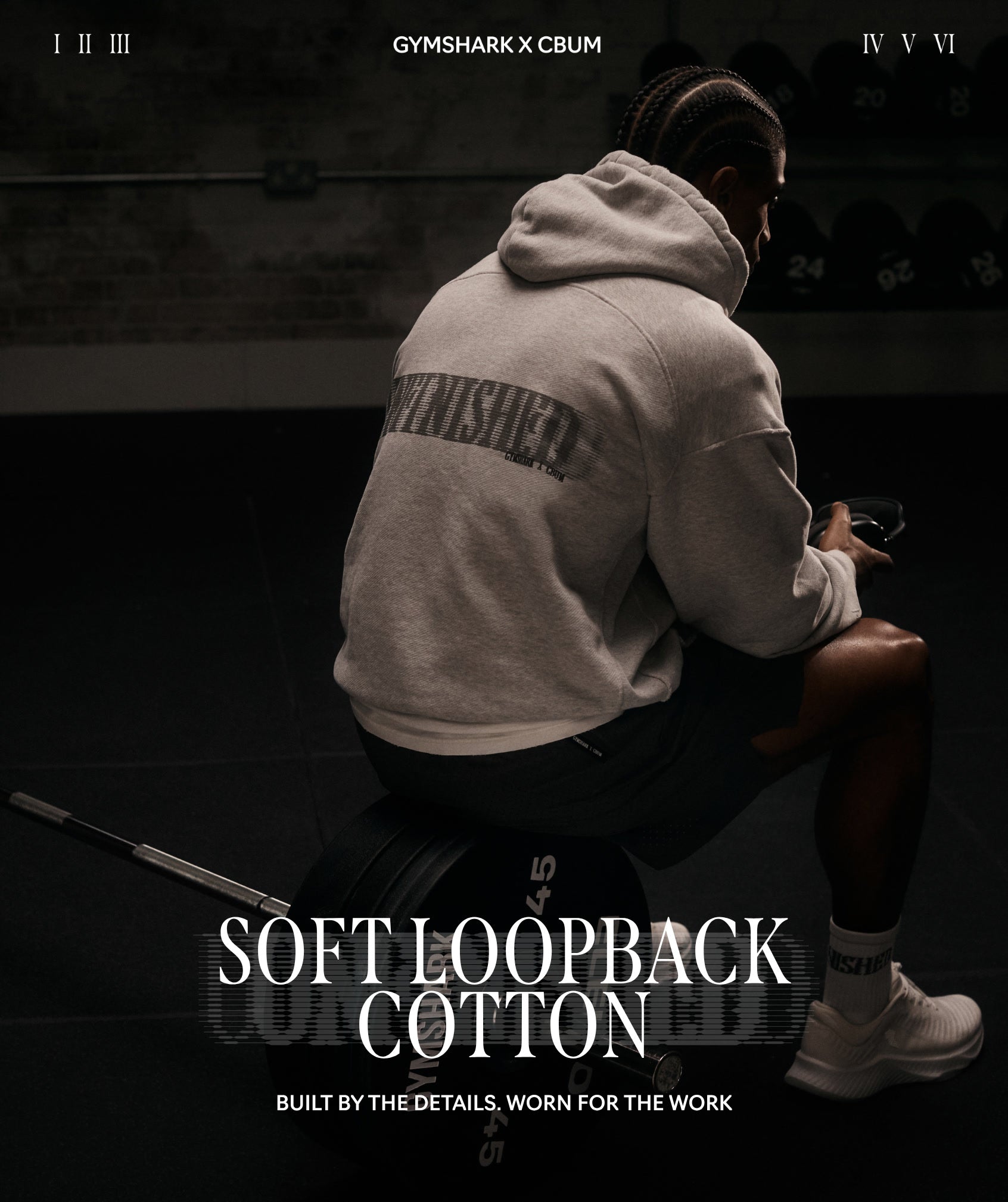 Gymshark x CBUM Washed Hoodie 'Bros Stone Grey Marl'