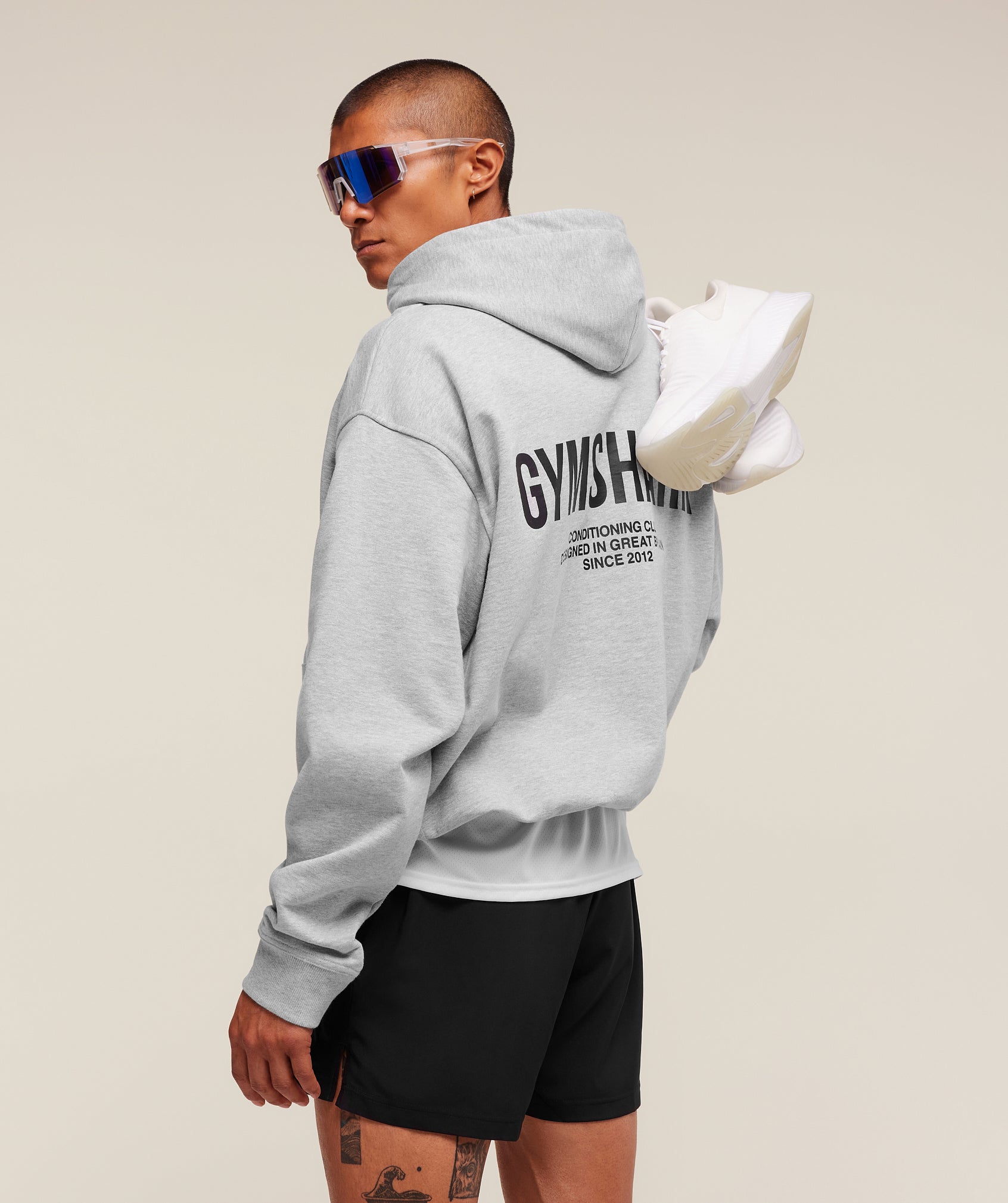 Gymshark Conditioning Club Hoodie 'Light Grey Core Marl'