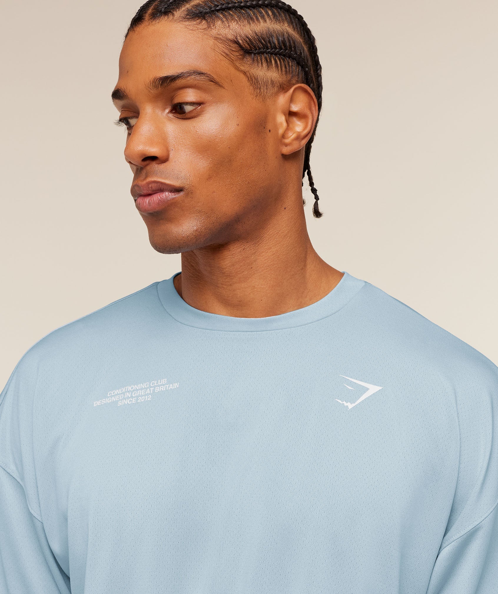 Gymshark Conditioning Club Oversized T-Shirt 'Chilled Blue White'