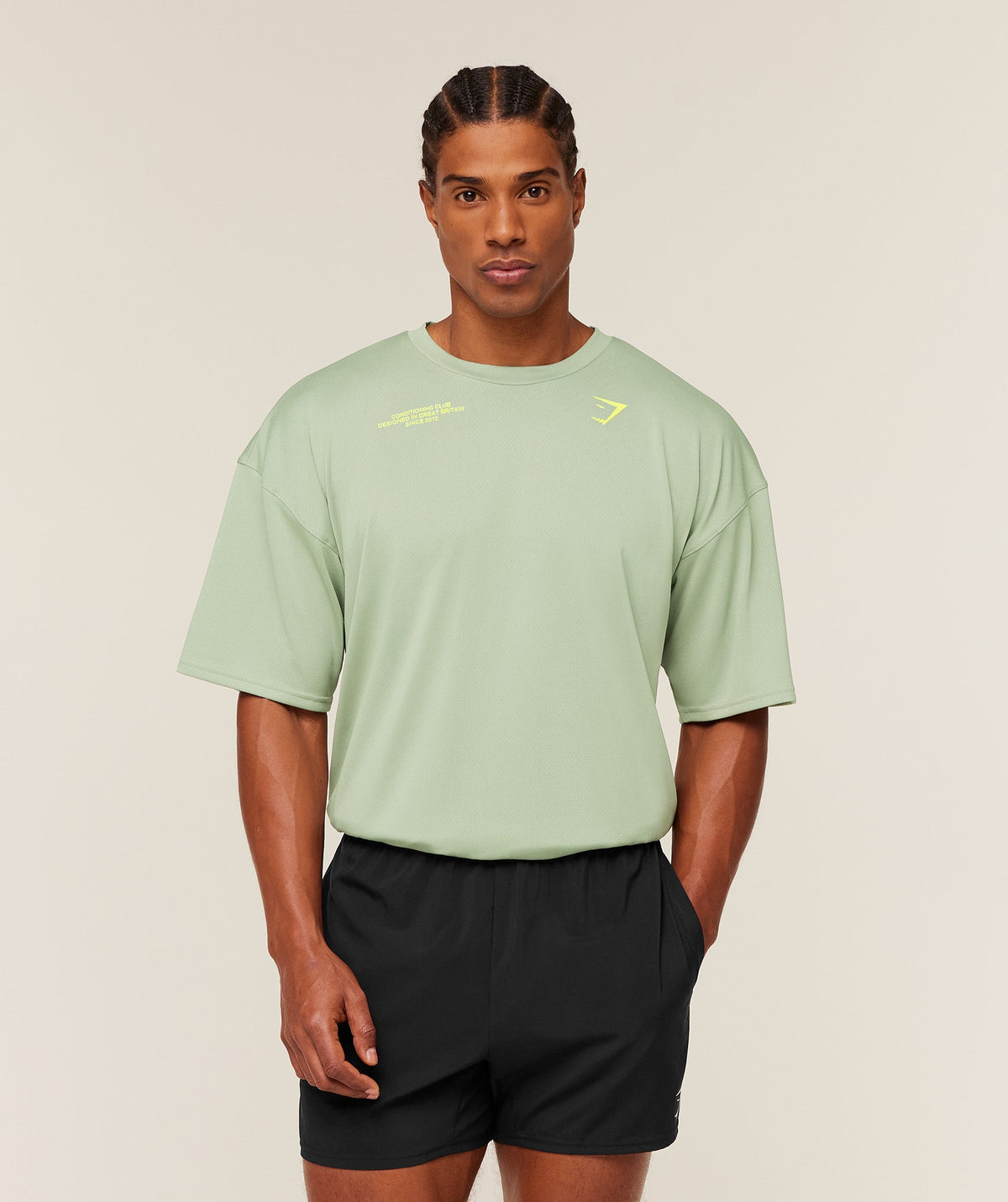 Gymshark Conditioning Club Oversized T-Shirt 'GS Haze Green GS Sorbet Yellow'