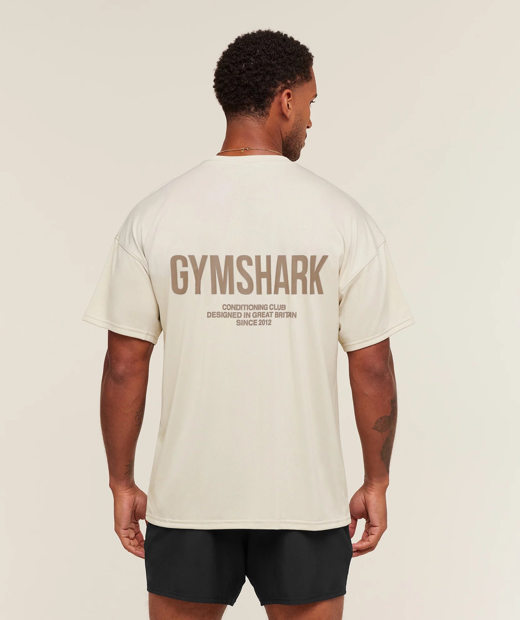 Gymshark Conditioning Club Oversized T-Shirt 'Pebble Grey/Cement Brown'