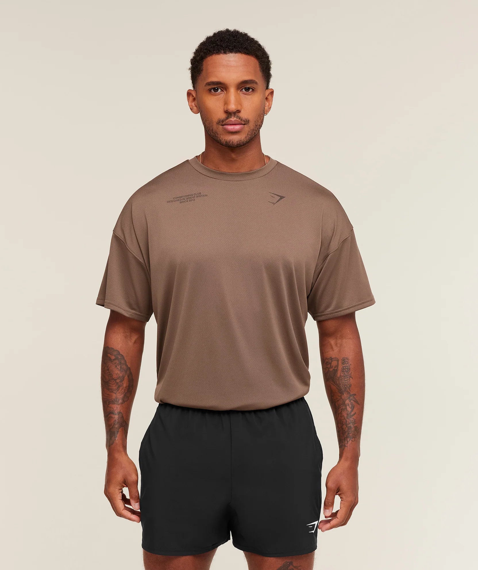 Gymshark Conditioning Club Oversized T-Shirt 'Soft Brown/Archive Brown'
