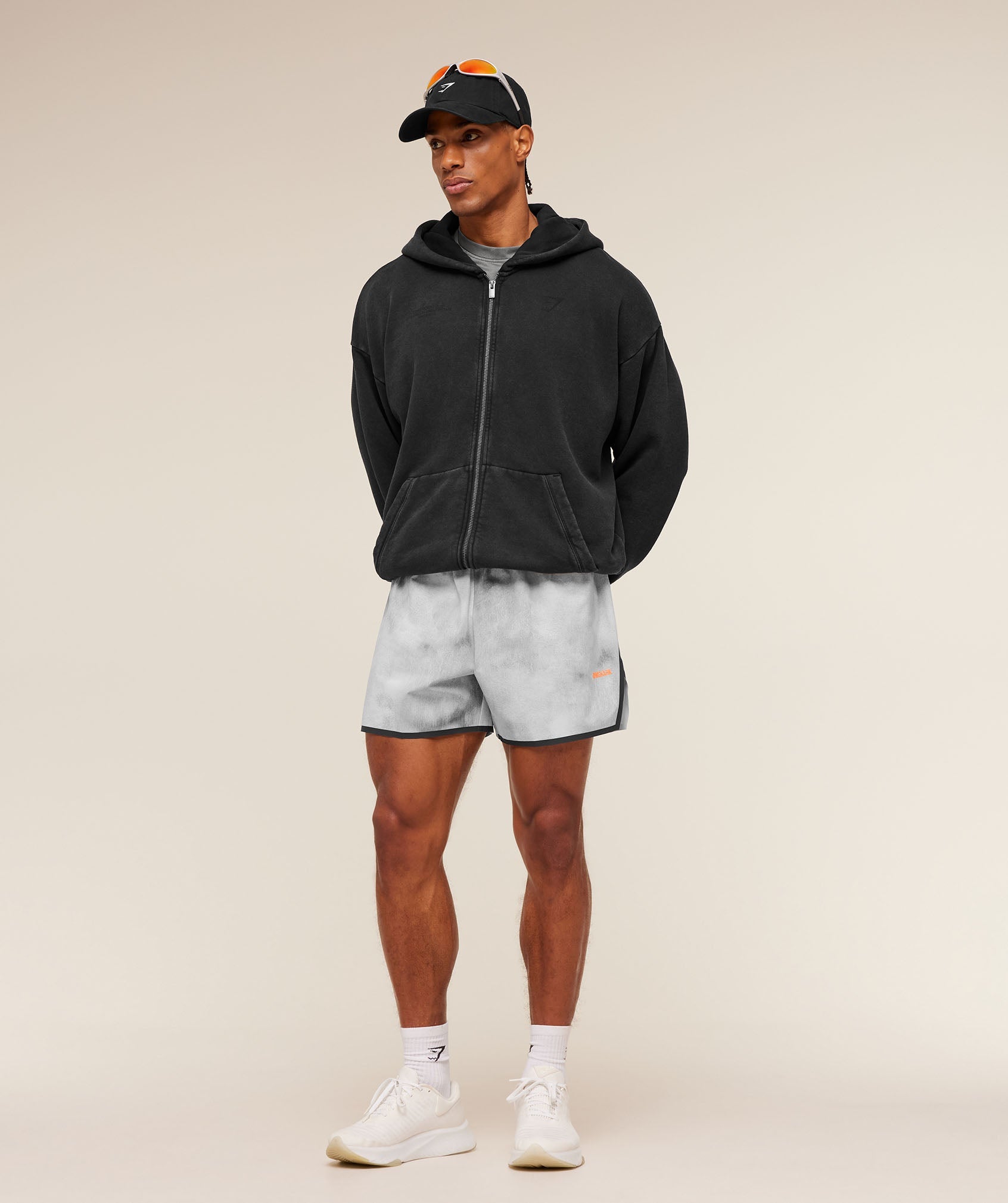 Gymshark Conditioning Club Washed Zip Through Hoodie 'Black Wash'