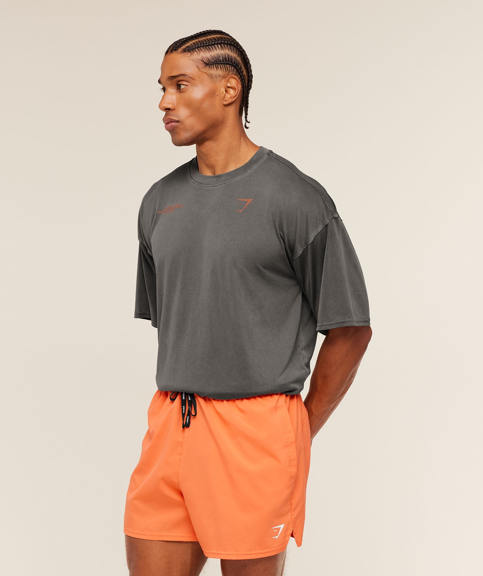Gymshark Conditioning Club Washed T-Shirt 'Black Dayglow Peach Wash'