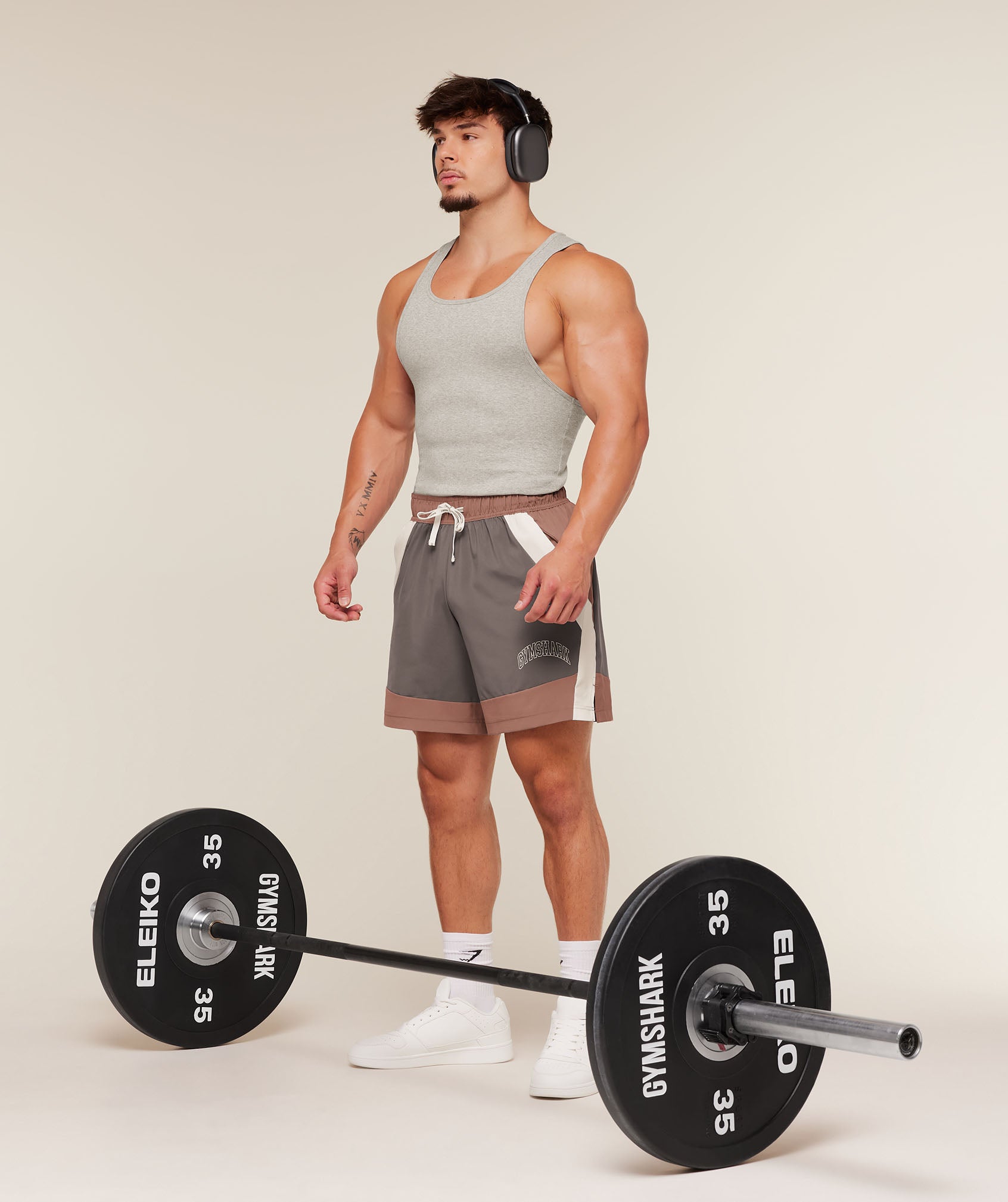 Gymshark Collegiate Tech Shorts 'Taupe Brown'