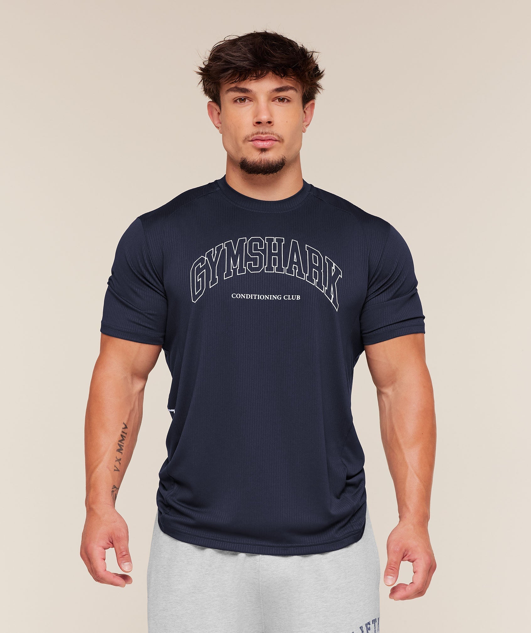 Gymshark Collegiate Tech T-Shirt 'Heavy Blue'
