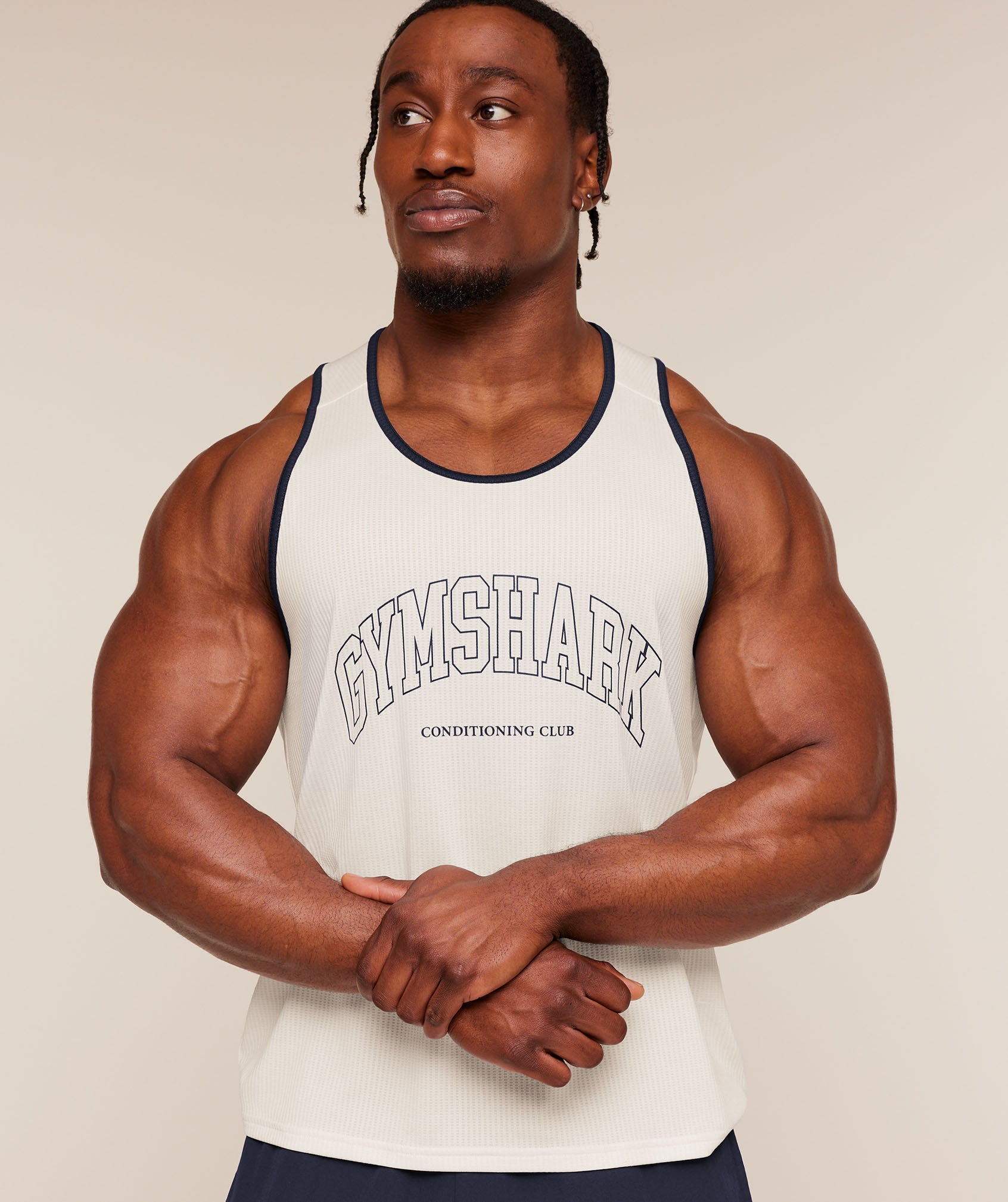 Gymshark Collegiate Tech Tank 'Soft White'