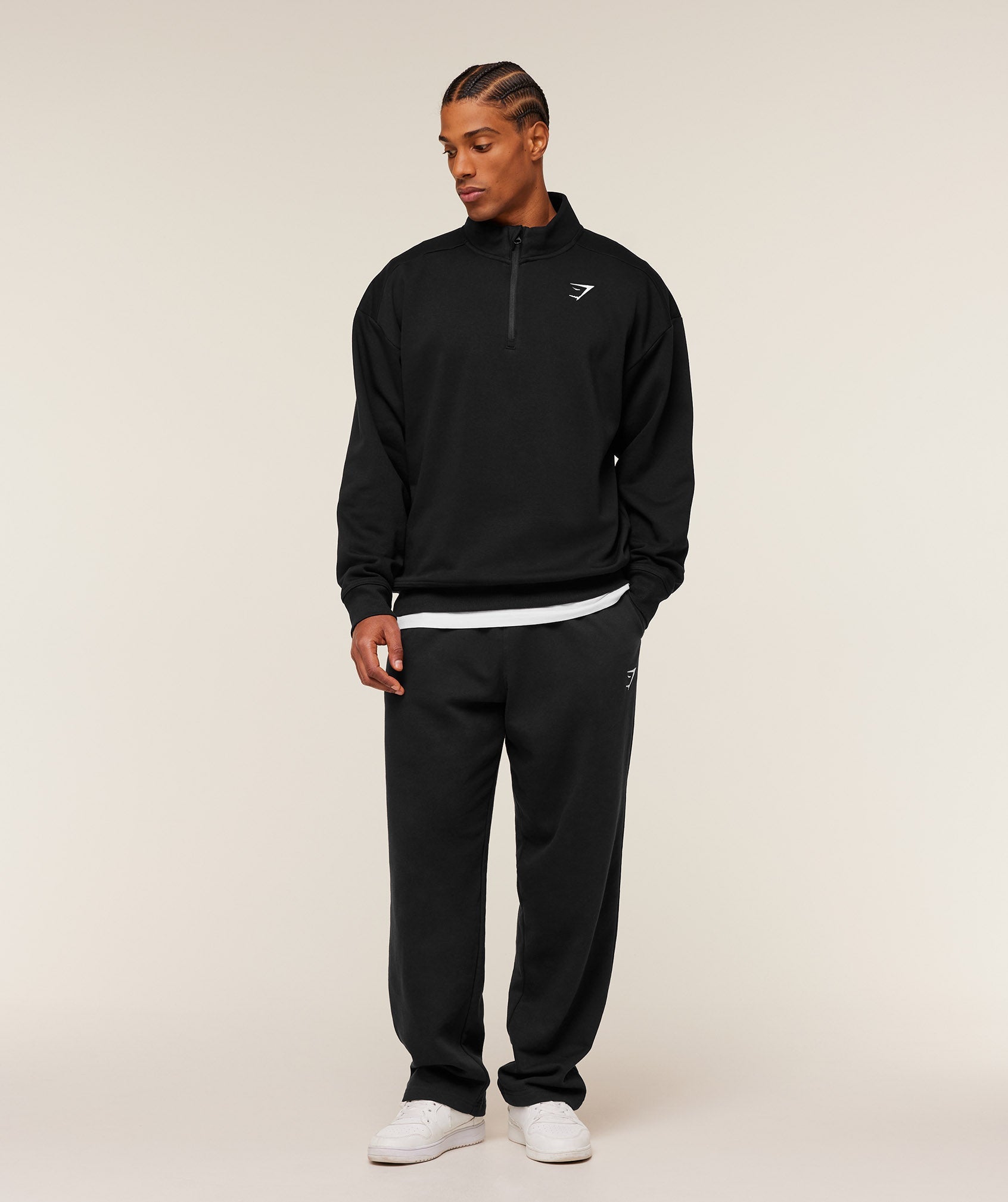 Gymshark Crest 1/4 Zip 'GS Black'