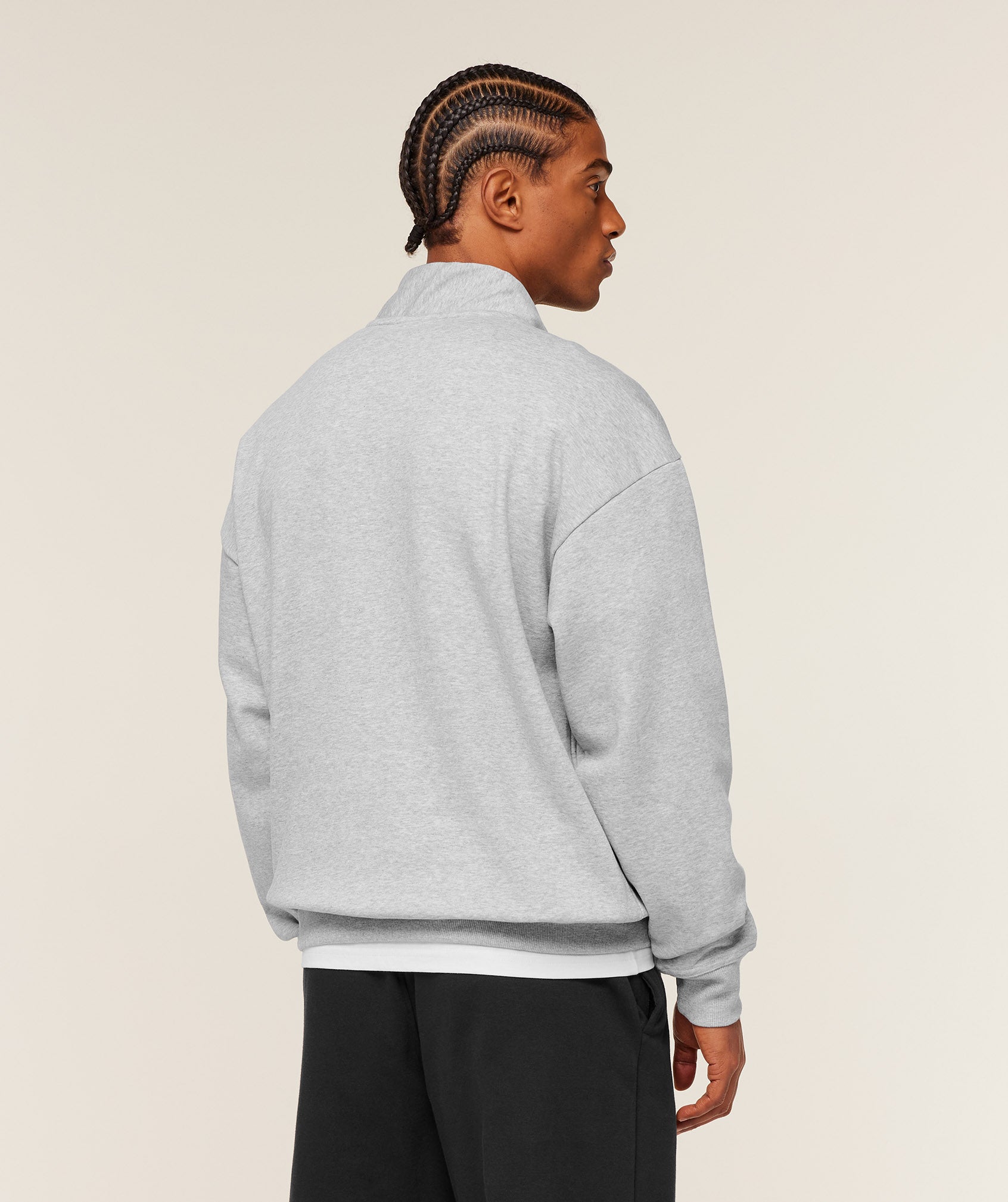 Gymshark Crest 1/4 Zip 'Light Grey Core Marl'