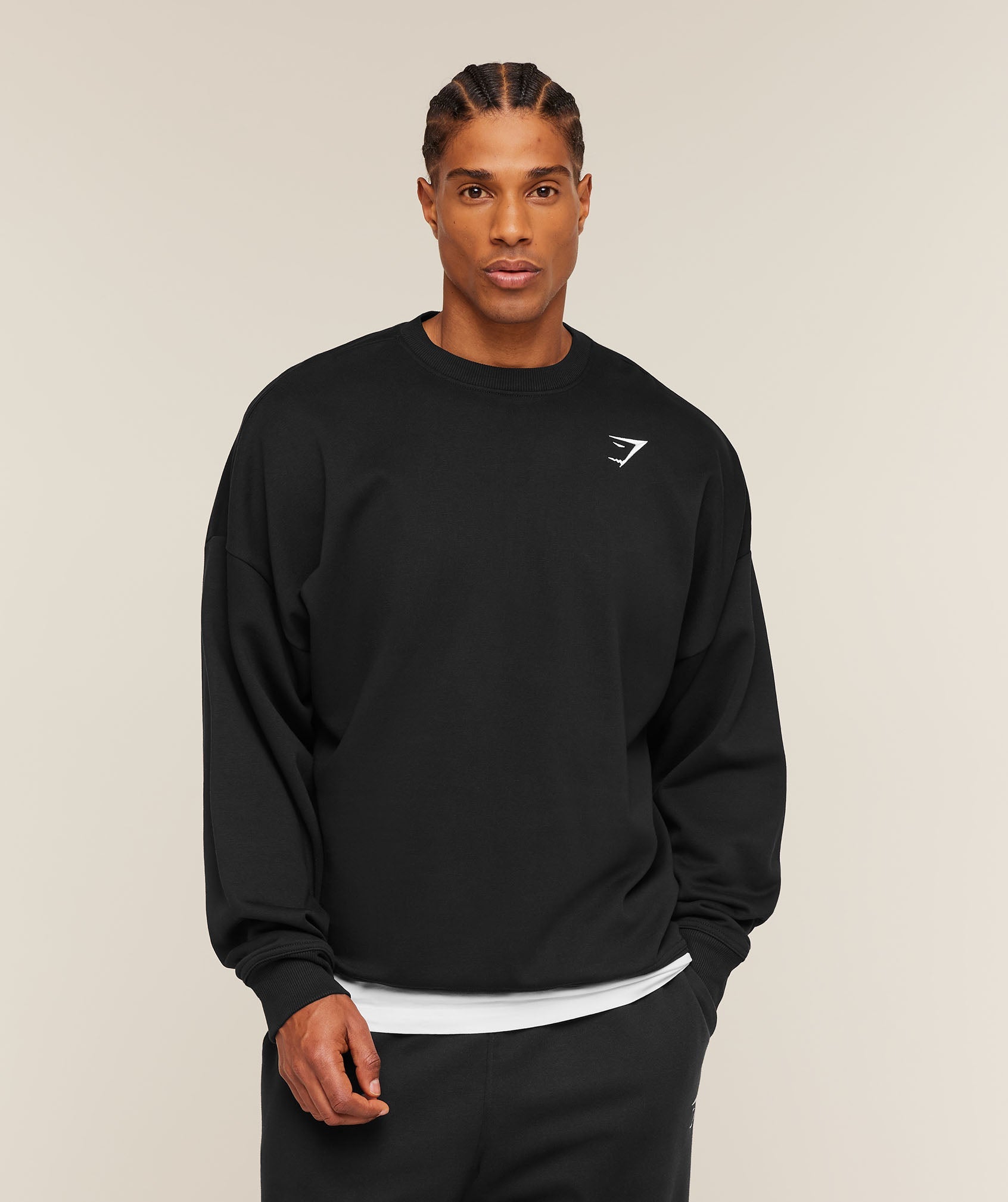 Gymshark Oversized Crest Crew 'Black'