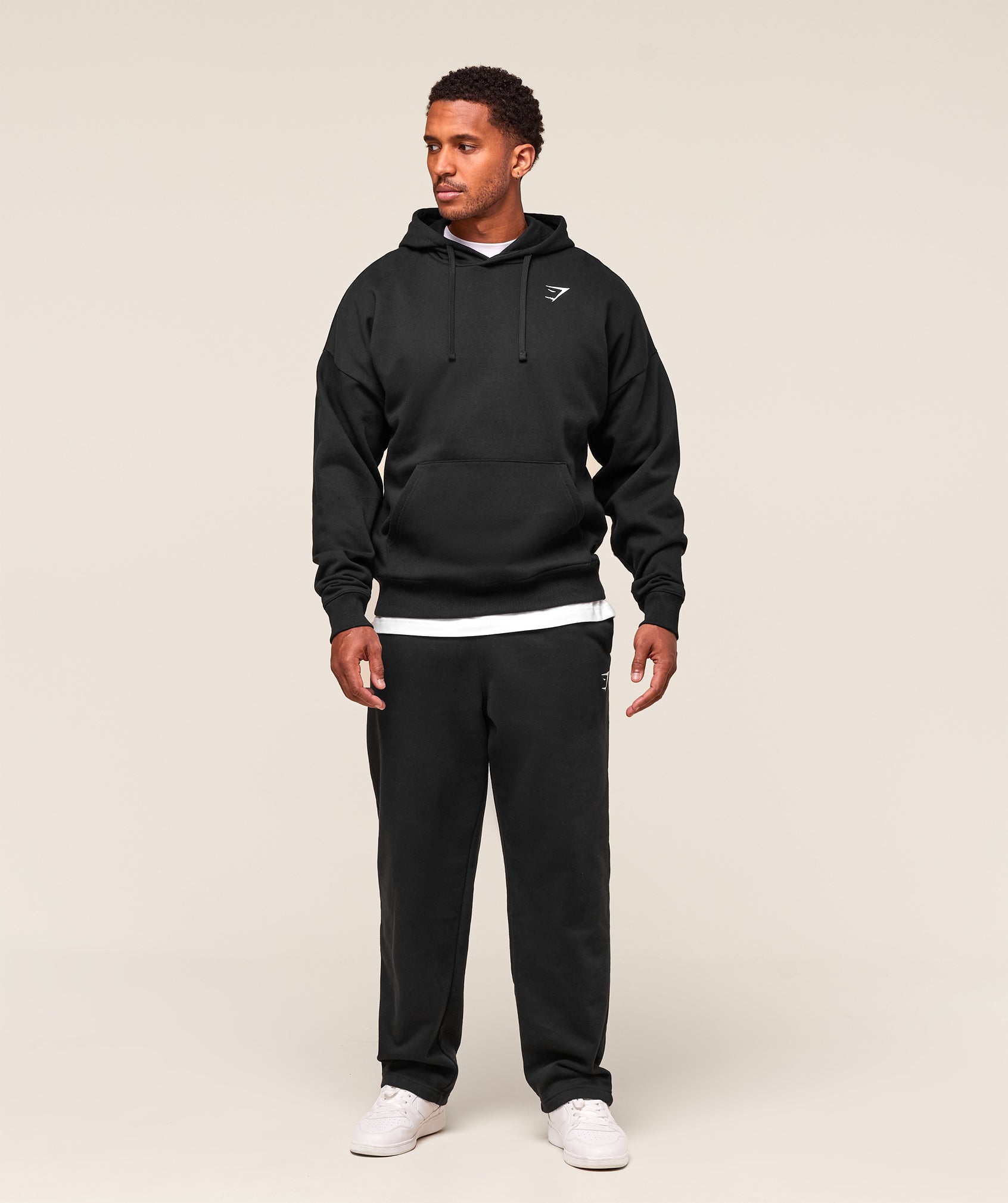 Gymshark Crest Oversized Hoodie 'Black'