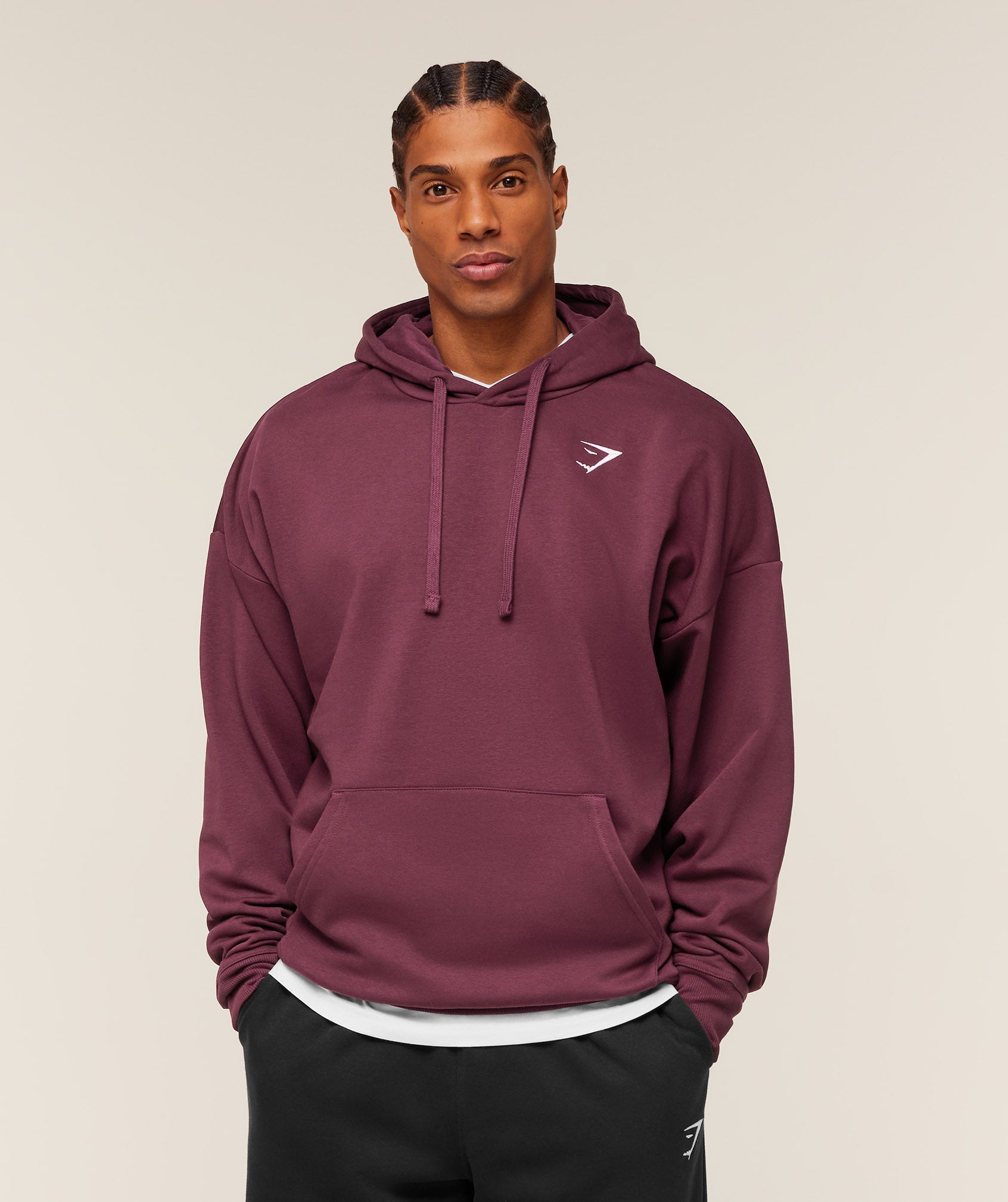 Gymshark Crest Oversized Hoodie 'GS Impact Burgundy'