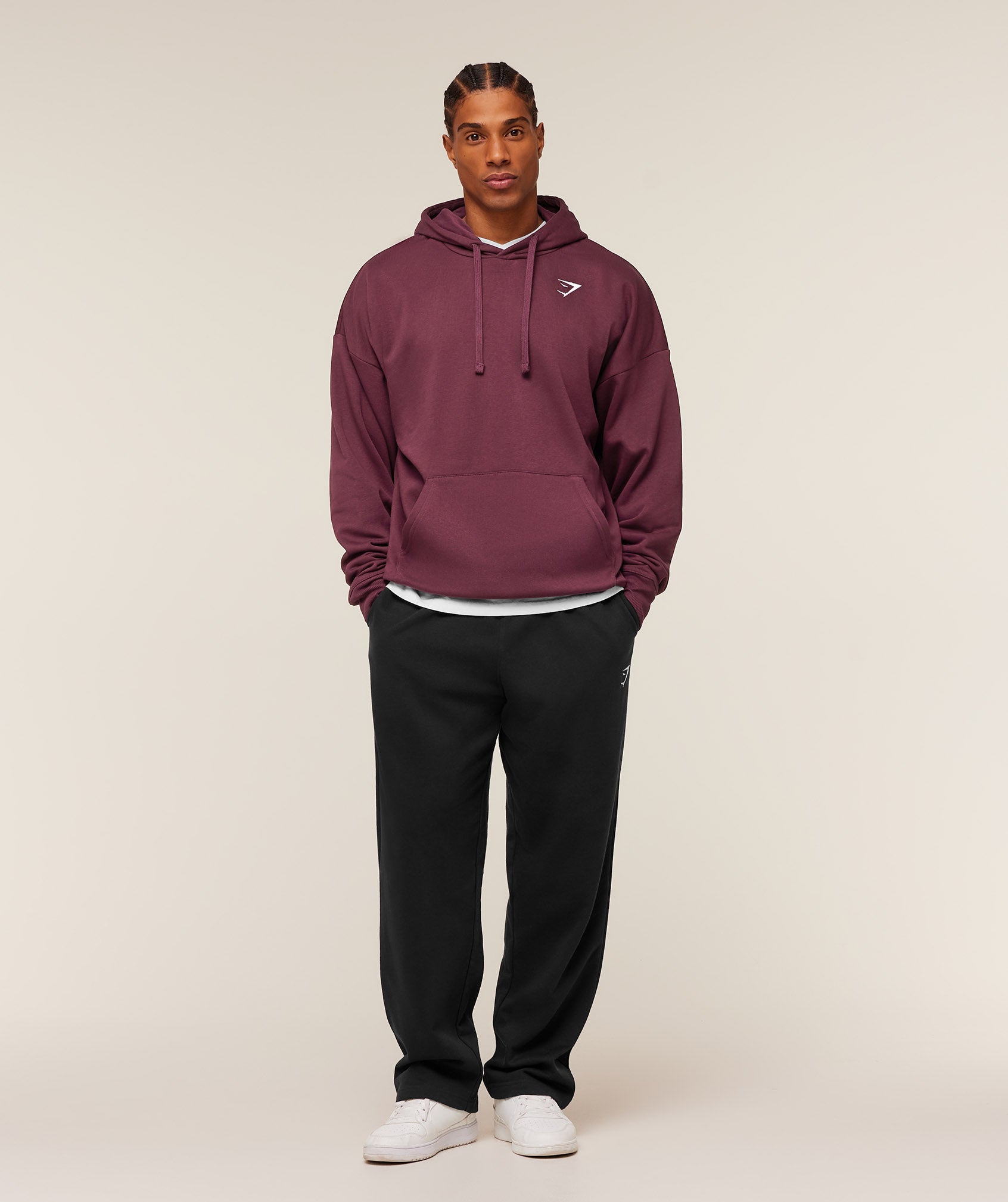 Gymshark Crest Oversized Hoodie 'GS Impact Burgundy'