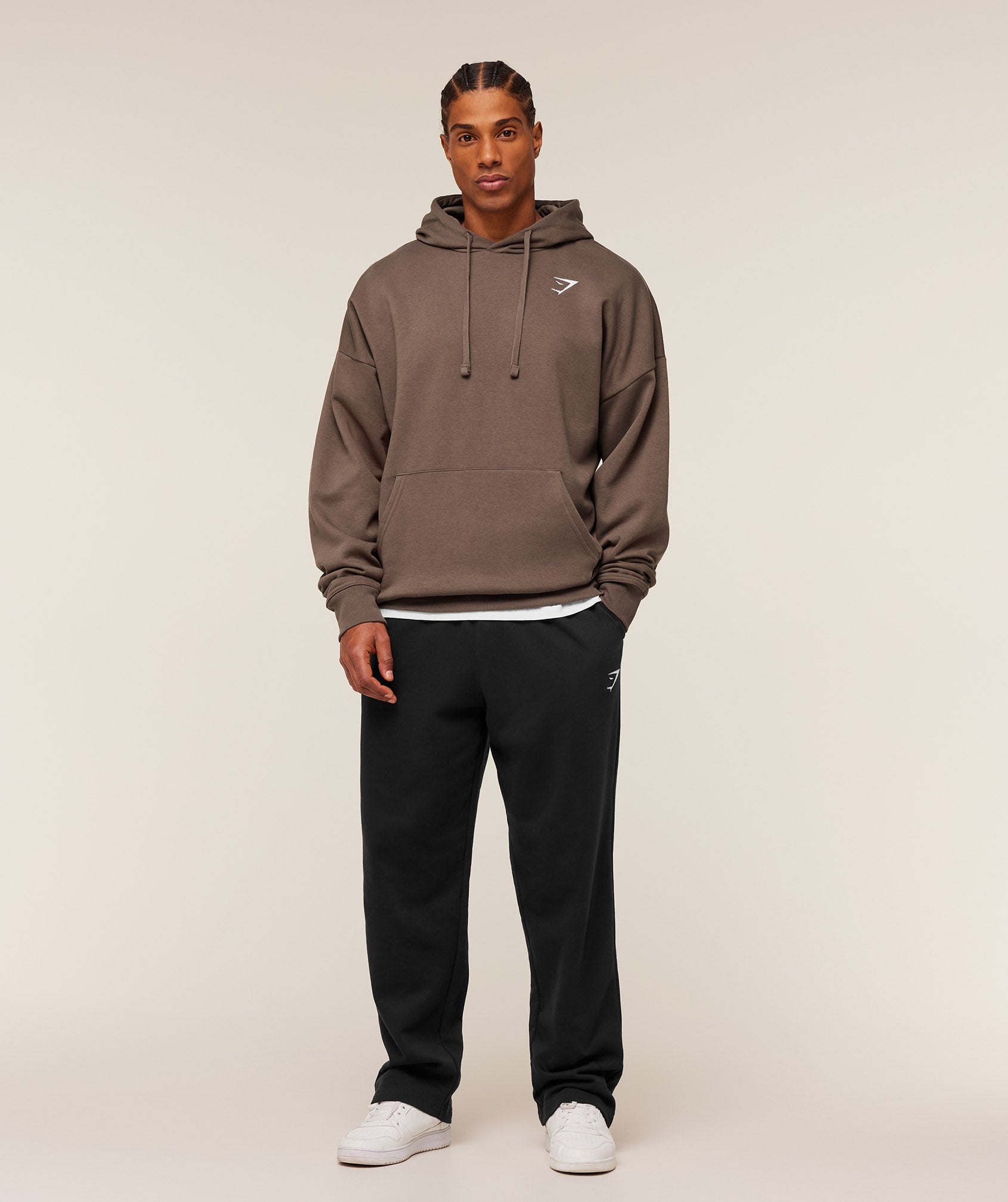 Gymshark Crest Oversized Hoodie 'Soft Brown'