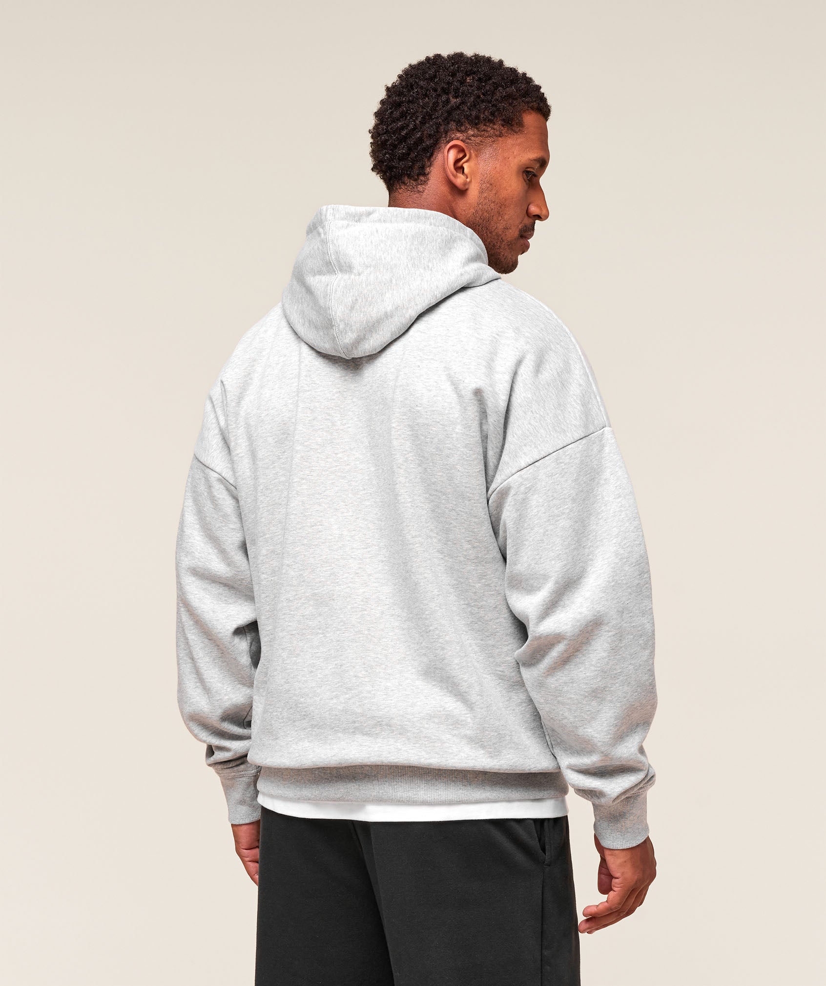 Gymshark Crest Oversized Hoodie 'Light Grey Marl'