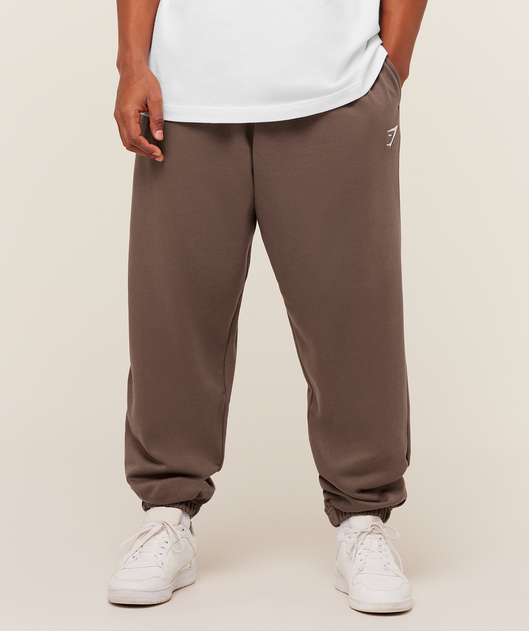 Gymshark Crest Oversized Joggers 'Soft Brown'