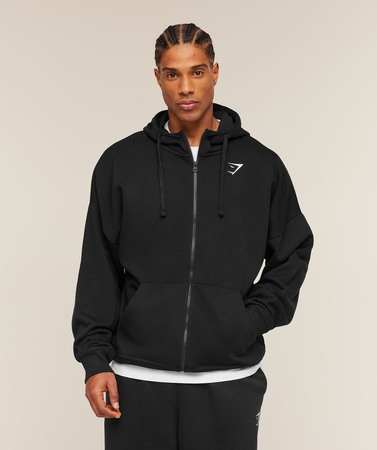 Gymshark Essential Oversized Zip Up Hoodie 'Black'