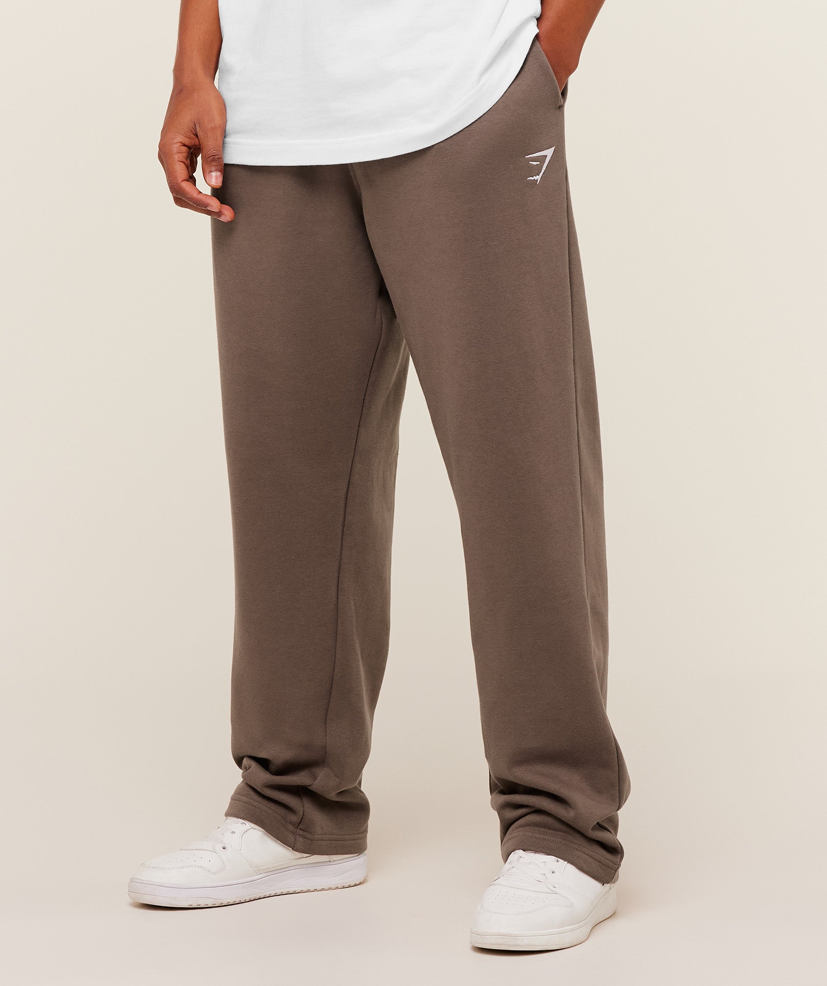 Gymshark Crest Straight Leg Joggers 'Soft Brown'