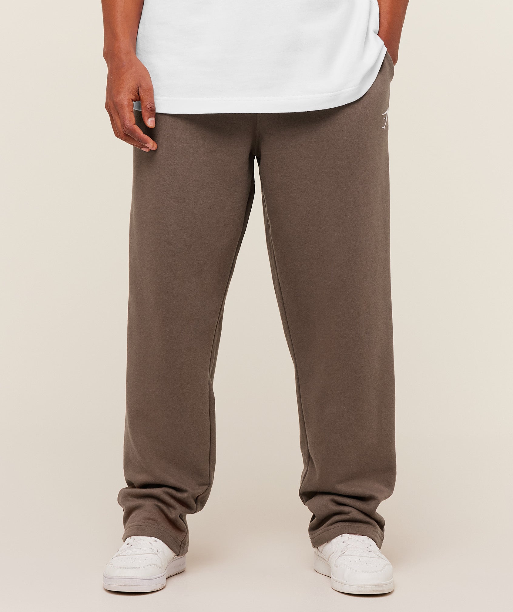 Gymshark Crest Straight Leg Joggers 'Soft Brown'