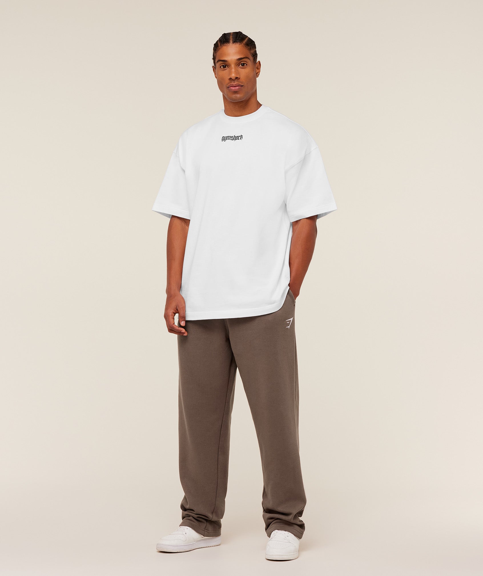 Gymshark Crest Straight Leg Joggers 'Soft Brown'