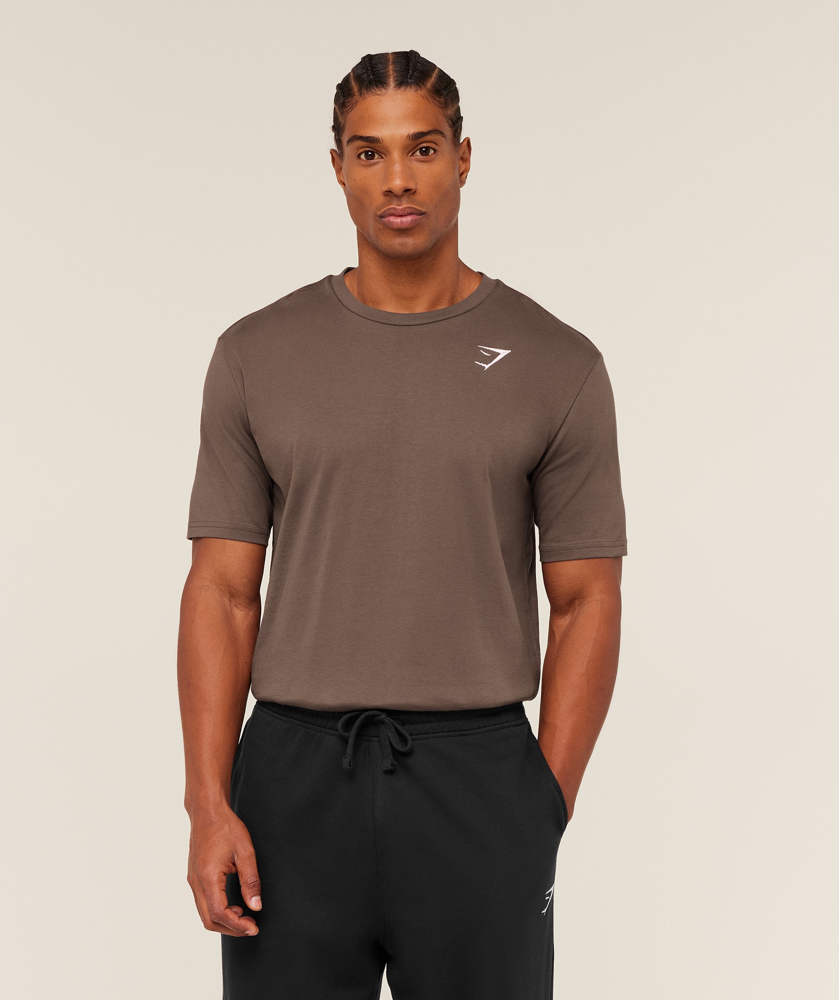 Gymshark Crest T-Shirt 'Soft Brown'