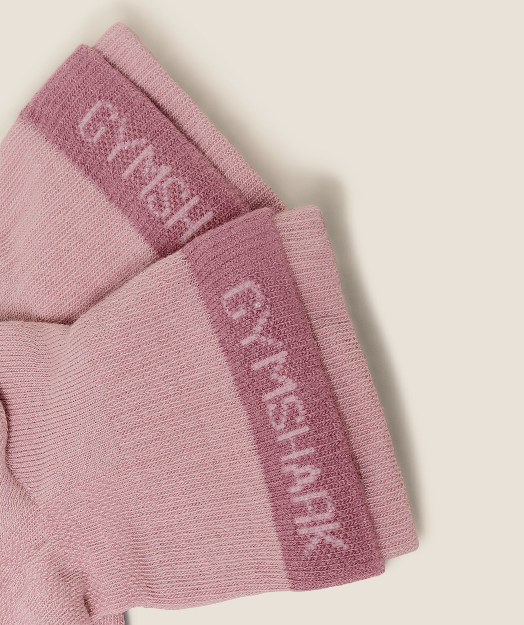 Gymshark Double Cuffed Socks Single 'Light Pink'