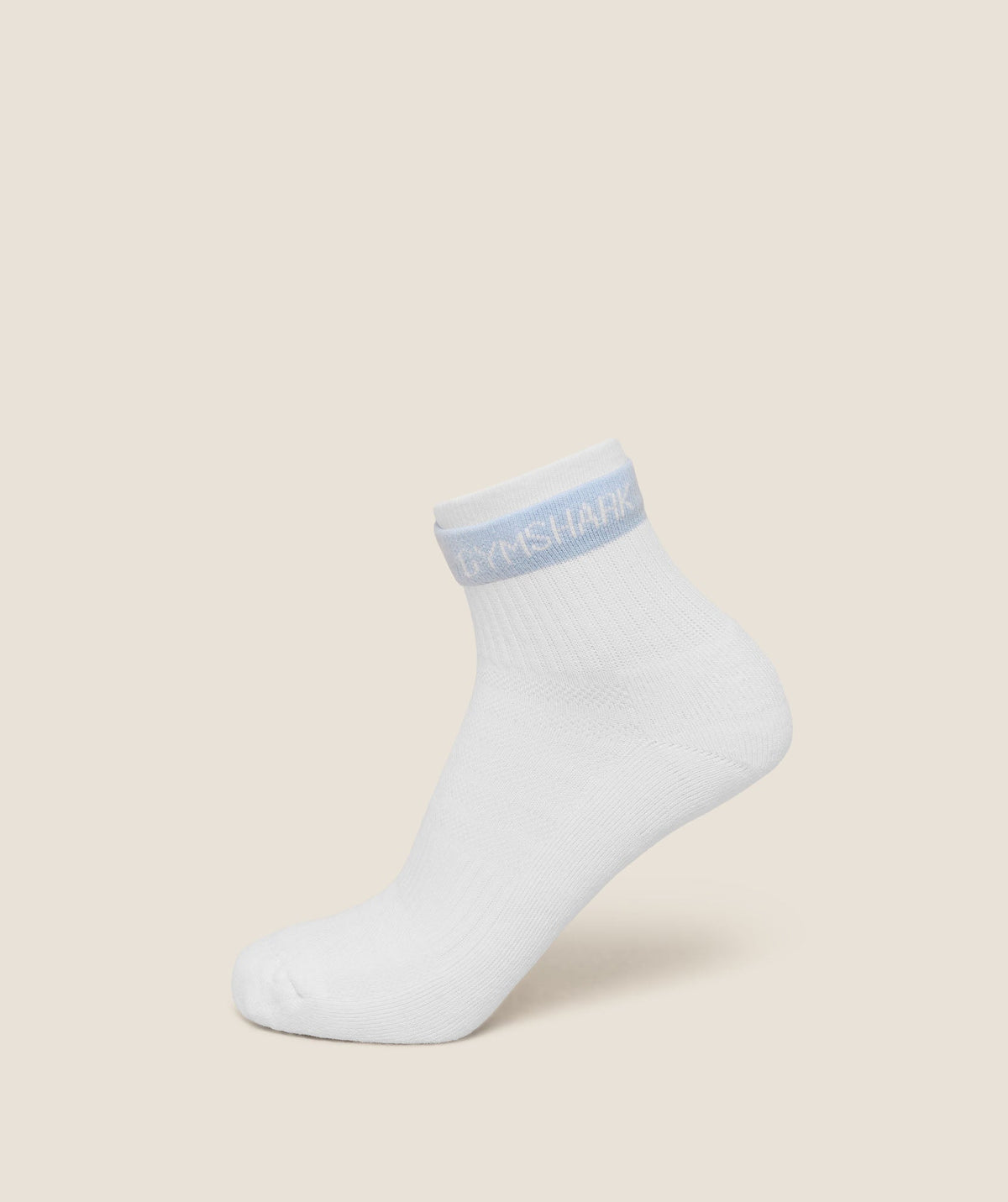 Gymshark Double Cuffed Socks Single 'White'