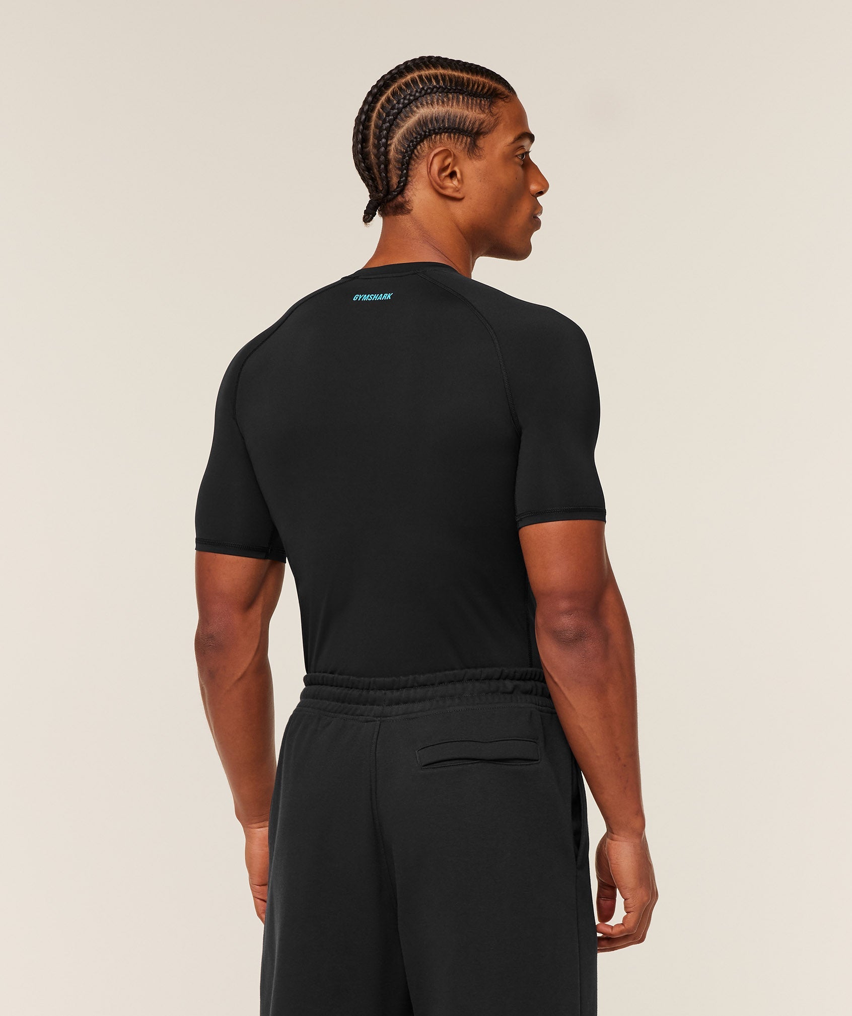 Gymshark Element Baselayer T-Shirt 'Black Brand Blue'