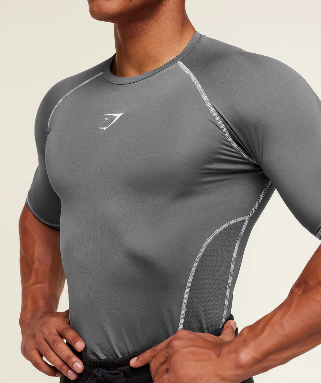 Gymshark Element Baselayer T-Shirt 'Pitch Grey/White'