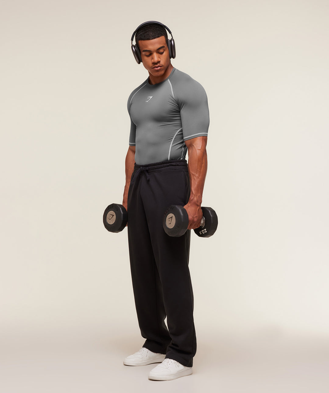 Gymshark Element Baselayer T-Shirt 'Pitch Grey/White'