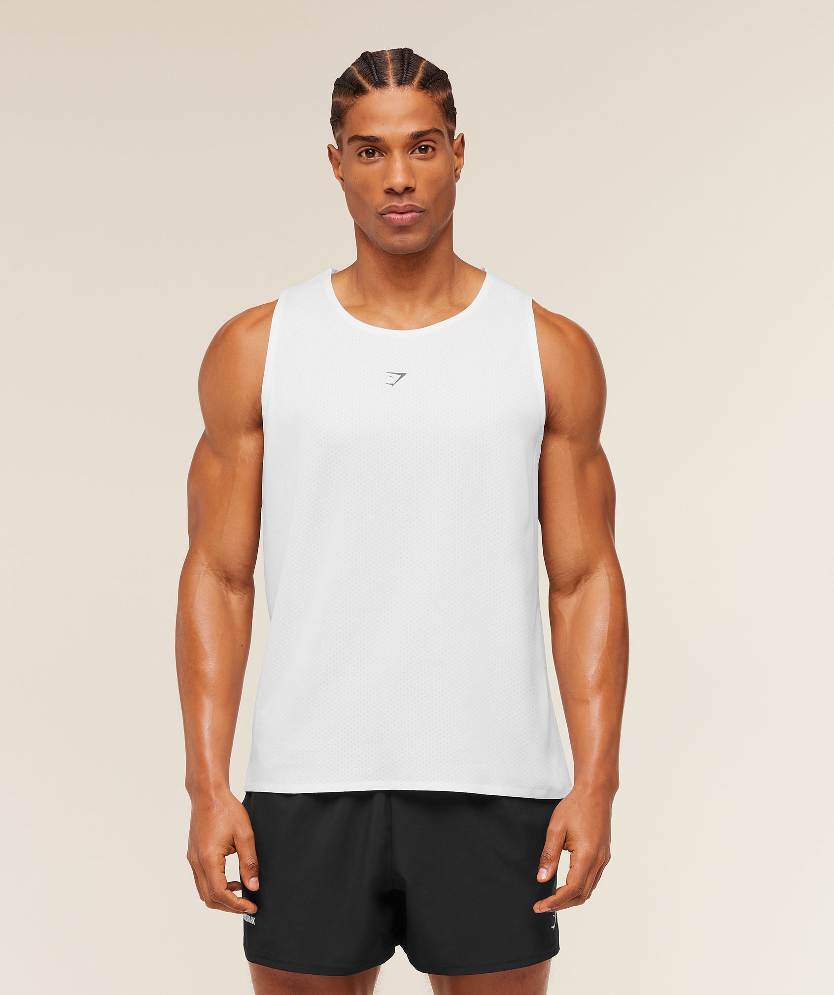 Gymshark Hybrid Engineered Jacquard Tank 'White'