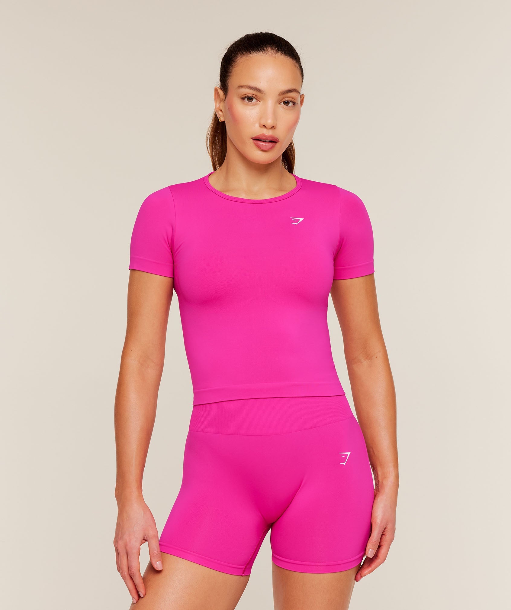 Gymshark Everyday Seamless Short Sleeve Top 'Super-Set Pink'