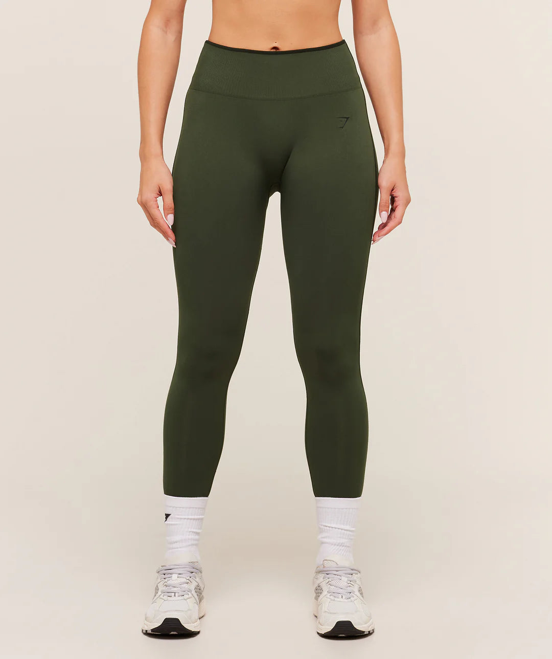 Gymshark Everyday Seamless Contrast Legging - Winter Olive/Black