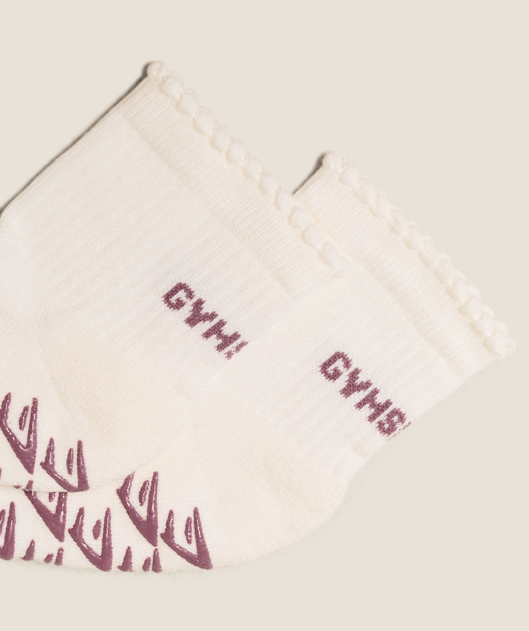 Gymshark Frill Pilates Midi Sock 'Soft White Calm Pink'