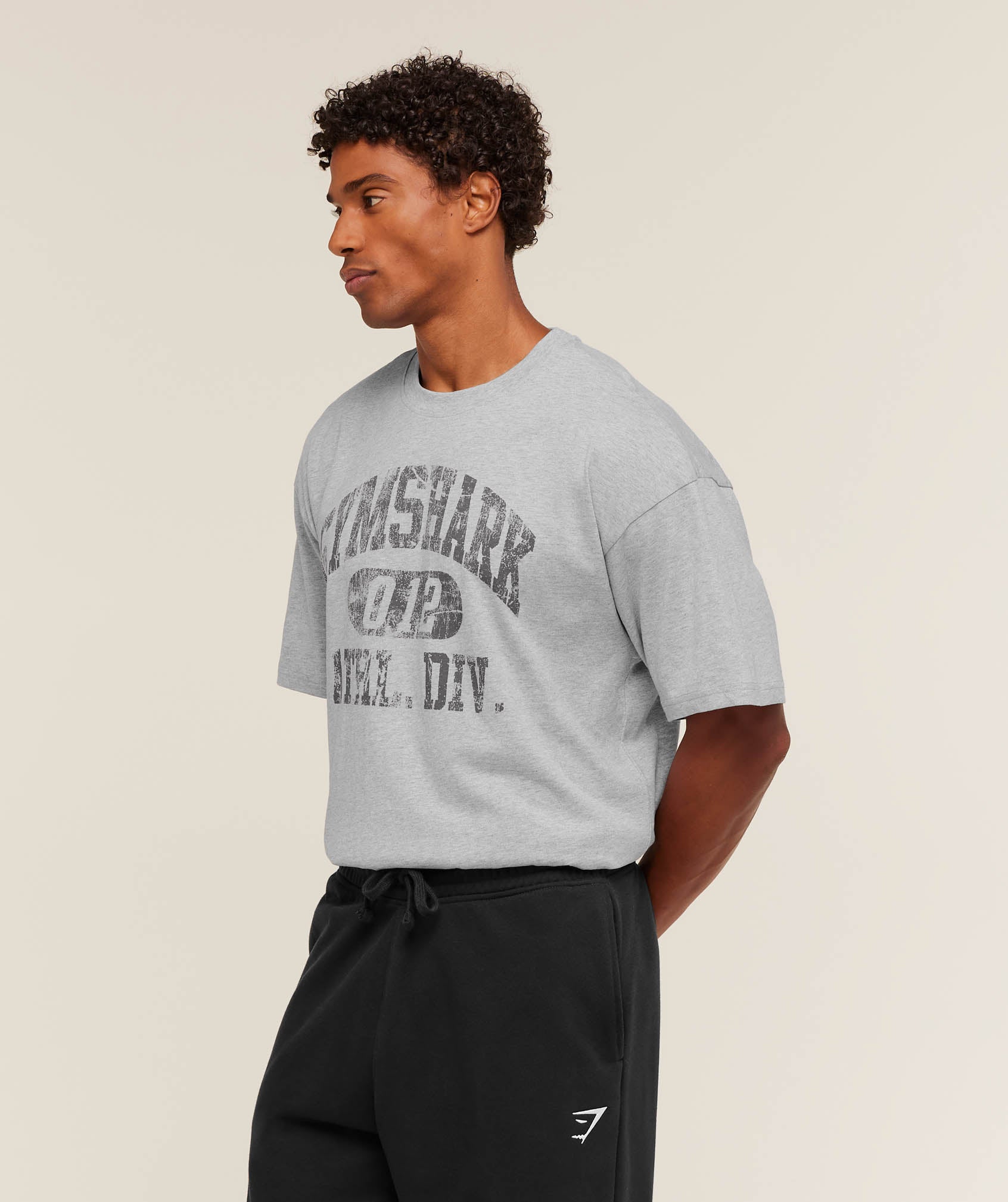 Gymshark Athletic Division Graphic T-Shirt 'Light Grey Core Marl'