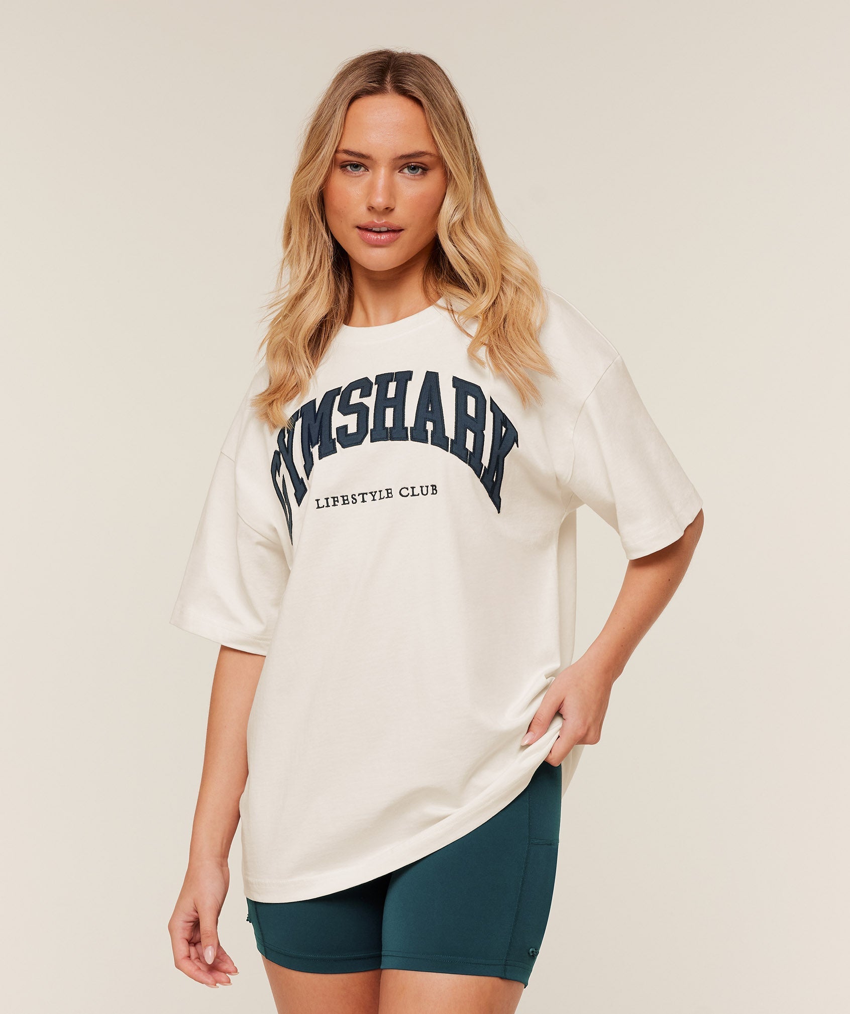 Gymshark Collegiate Graphic T-Shirt 'GS Soft White'