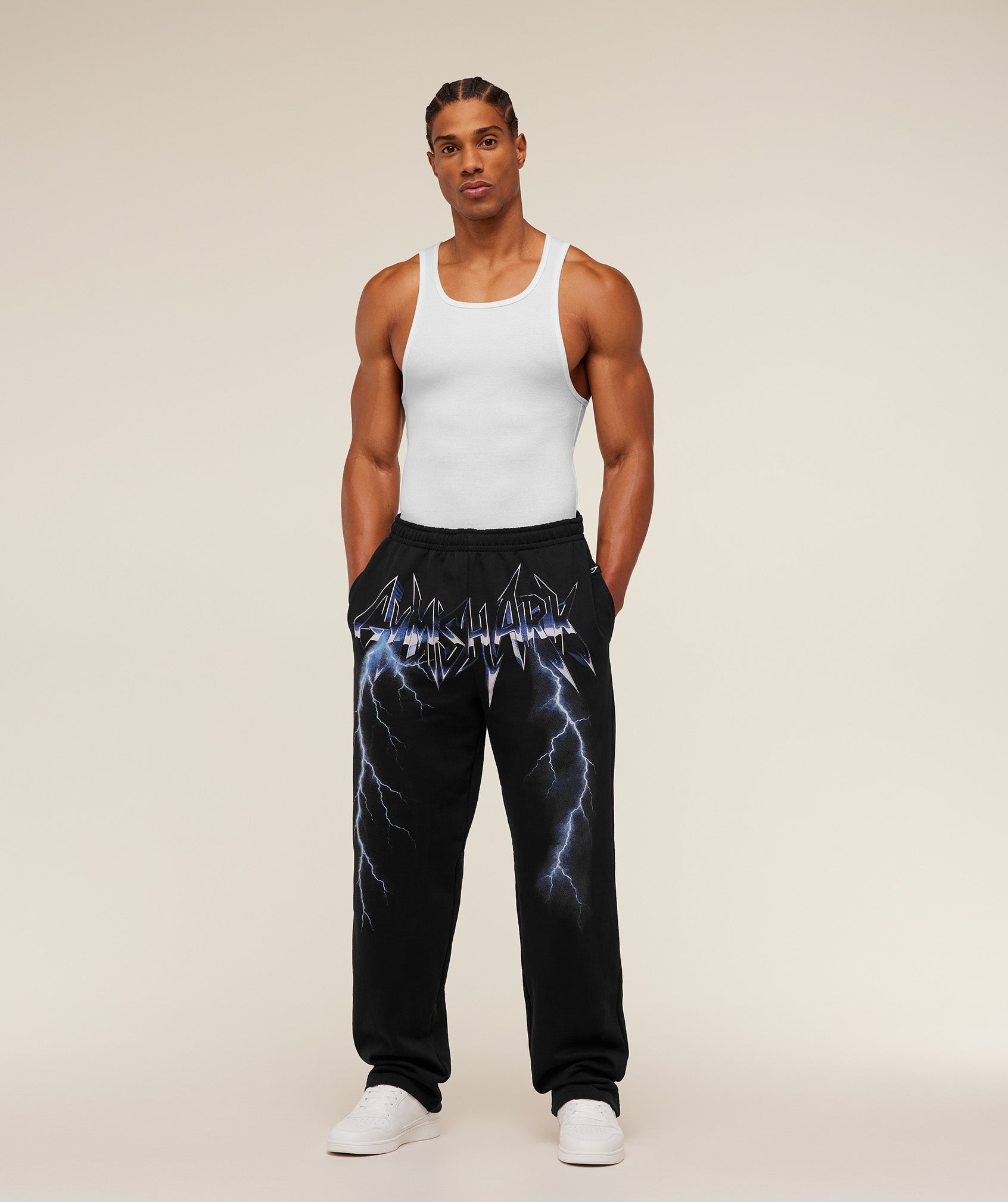 Gymshark Eagle Band Style Graphic Straight Leg Pants 'GS Black'
