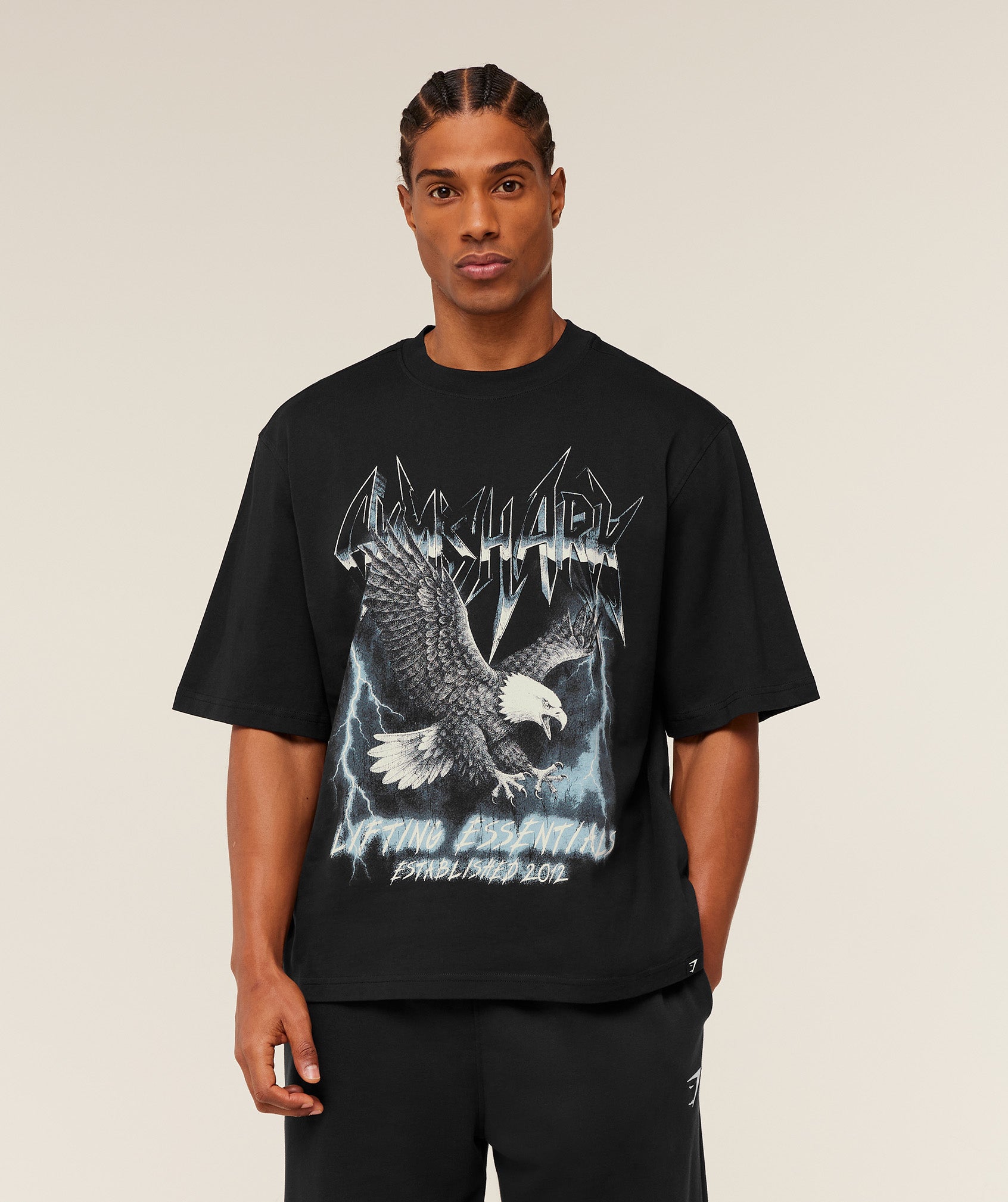 Gymshark Eagle Band Style Graphic T-Shirt 'GS Black'