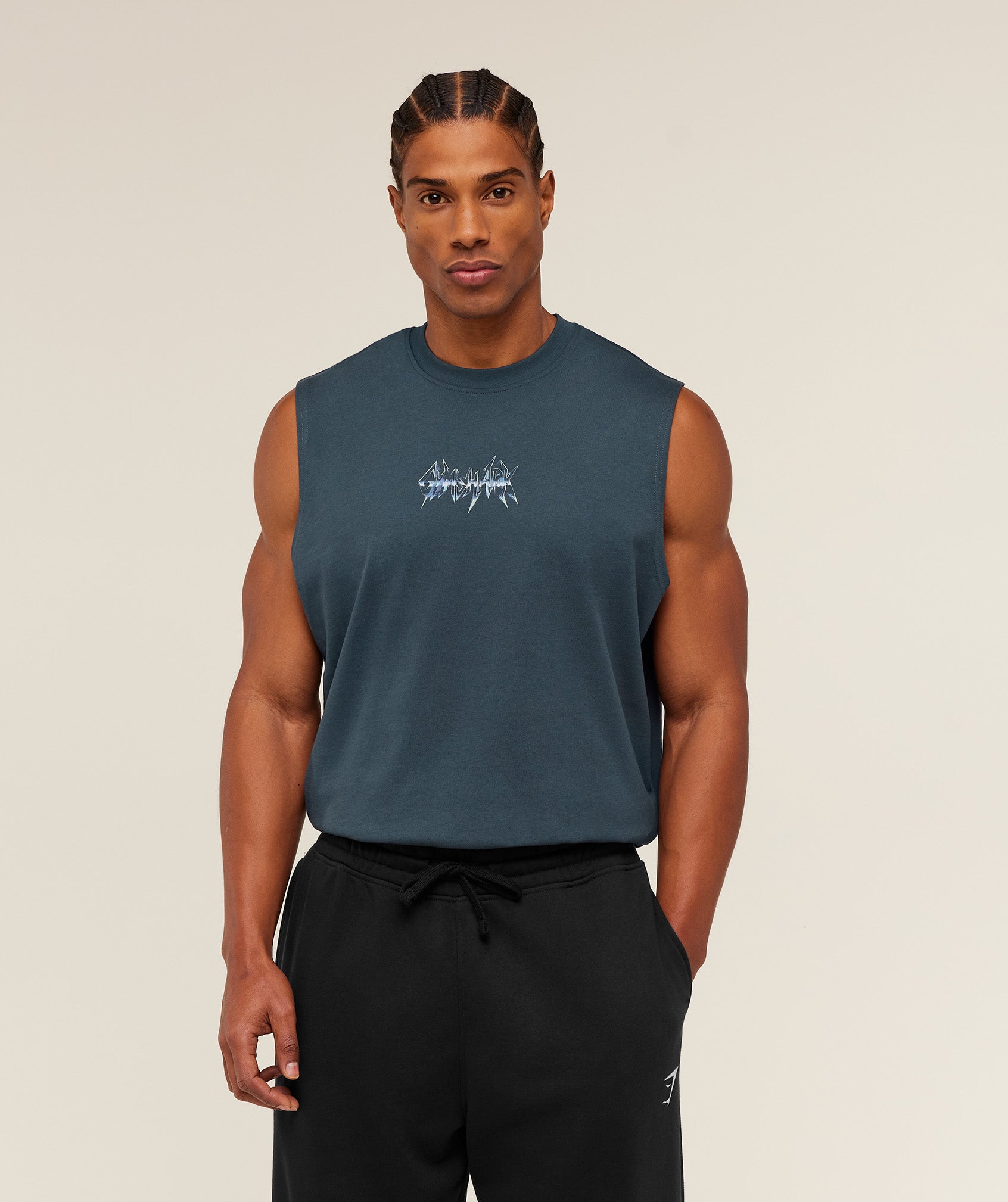 Gymshark Eagle Band Style Graphic Tank 'GS Stealth Blue'