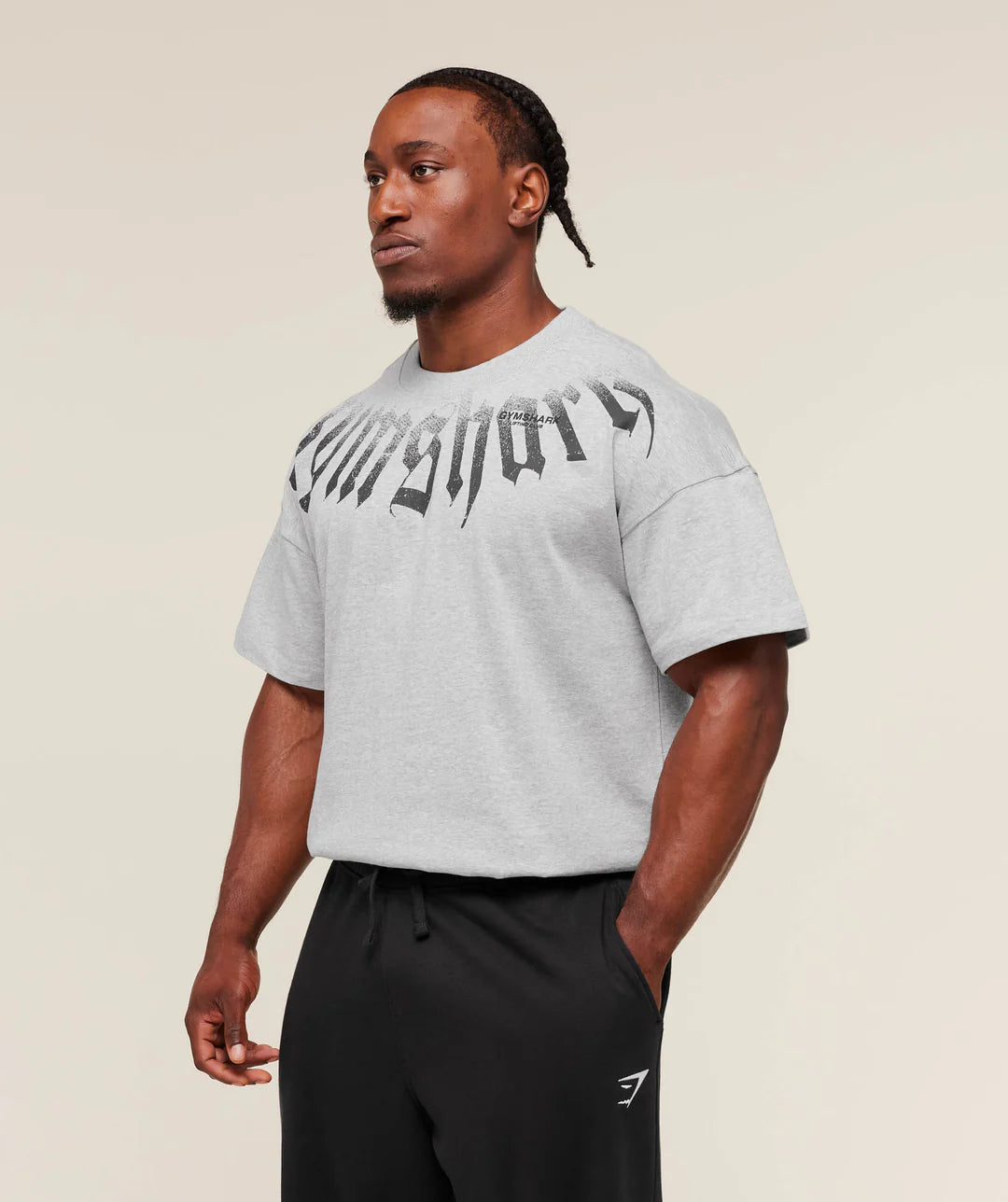 Gymshark Fade Graphic T-Shirt 'Light Grey Core Marl'