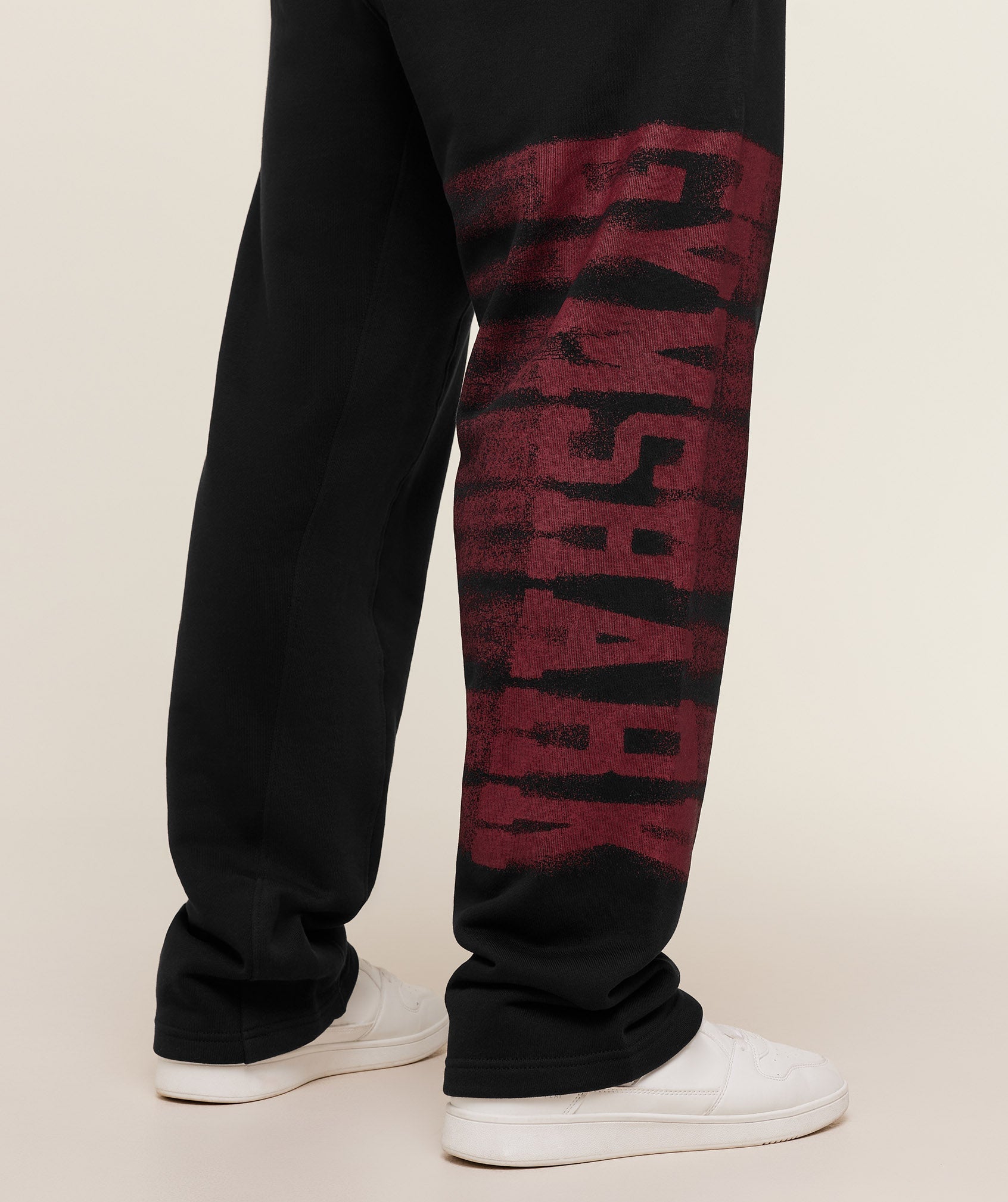 Gymshark Fade Graphic Straight Leg Pants 'Black Sets Red'