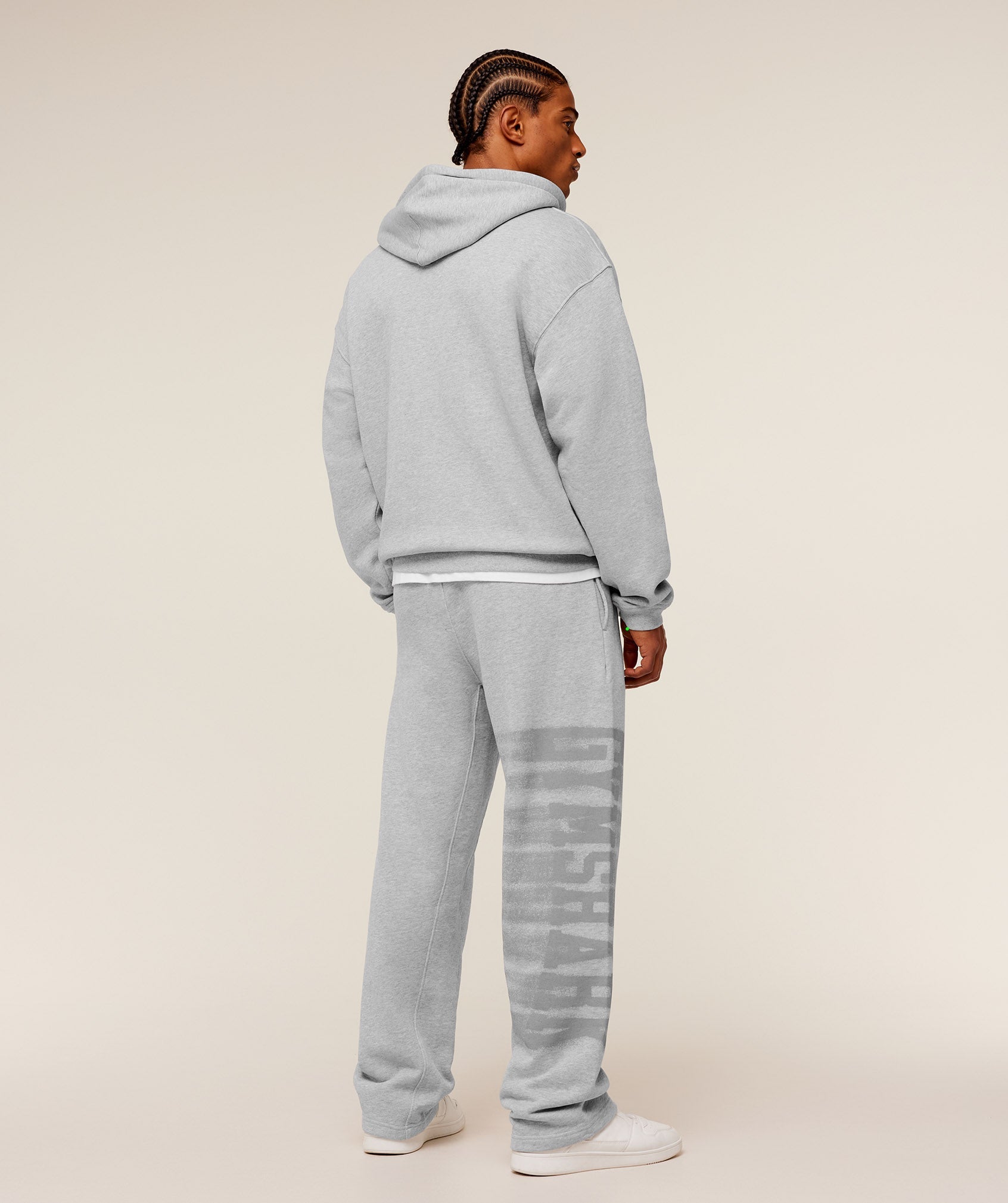Gymshark Fade Graphic Straight Leg Pants 'Light Grey Core Marl'
