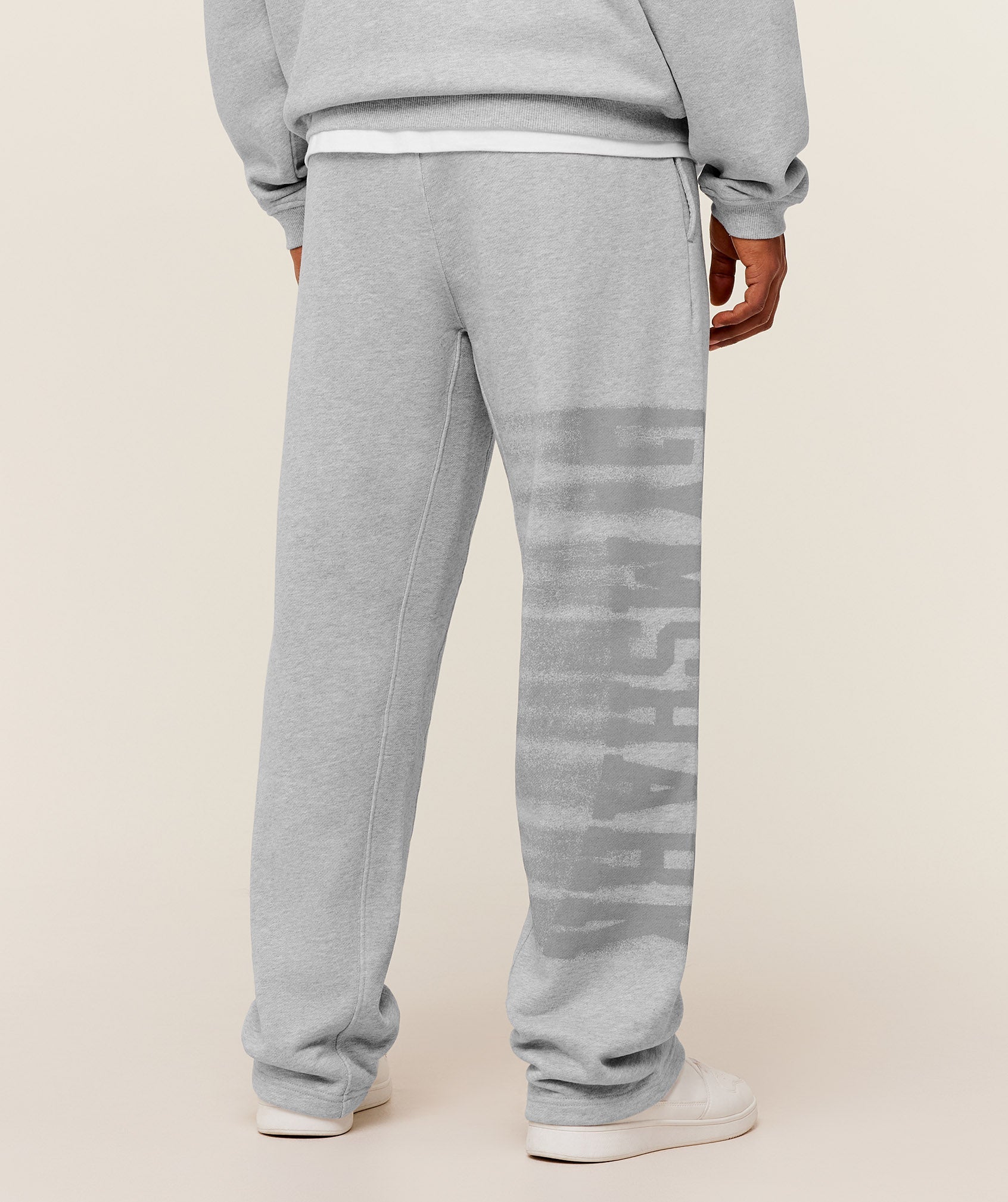 Gymshark Fade Graphic Straight Leg Pants 'Light Grey Core Marl'