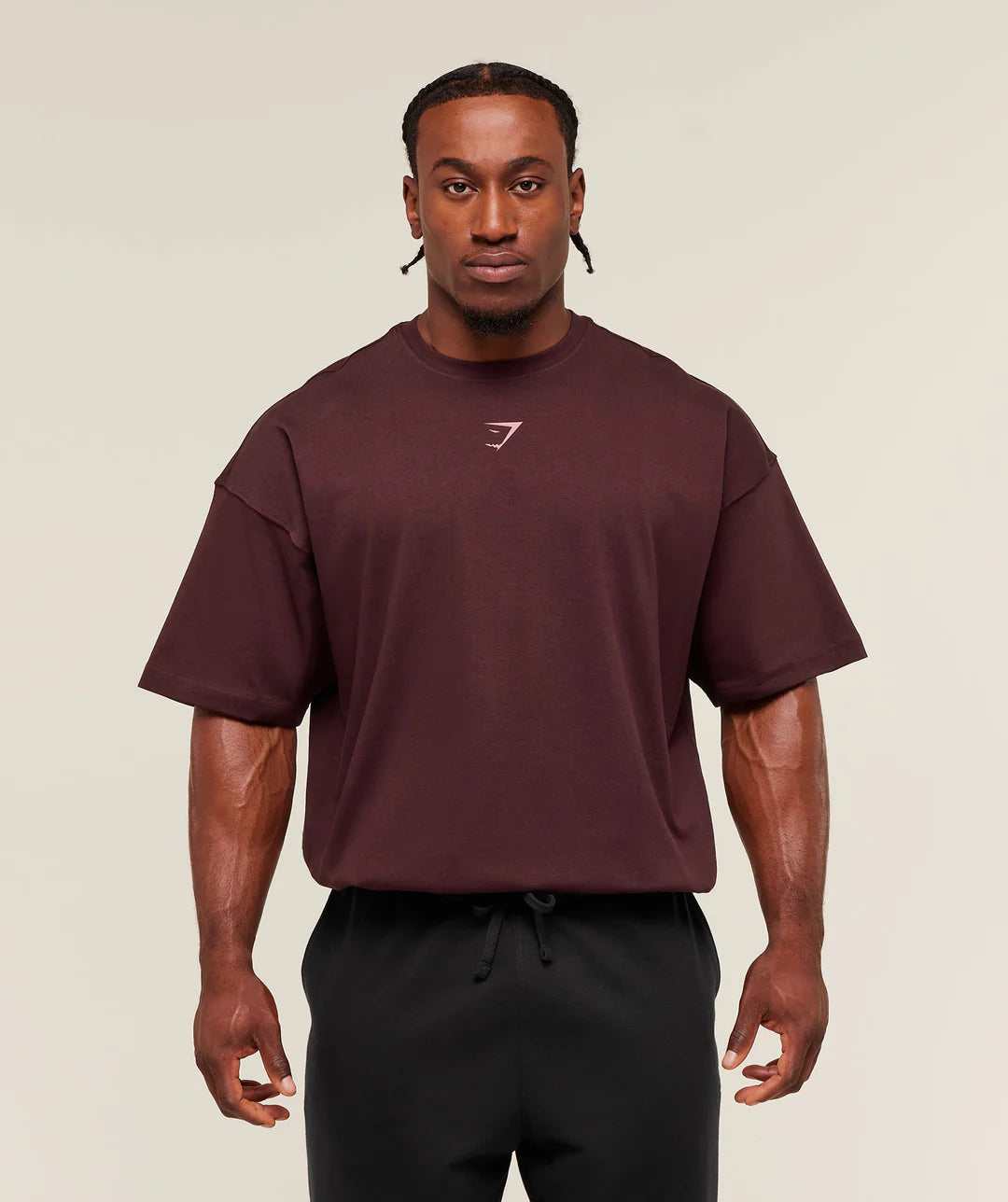 Gymshark Lifting Club T-Shirt 'Rich Maroon/Reset Pink'