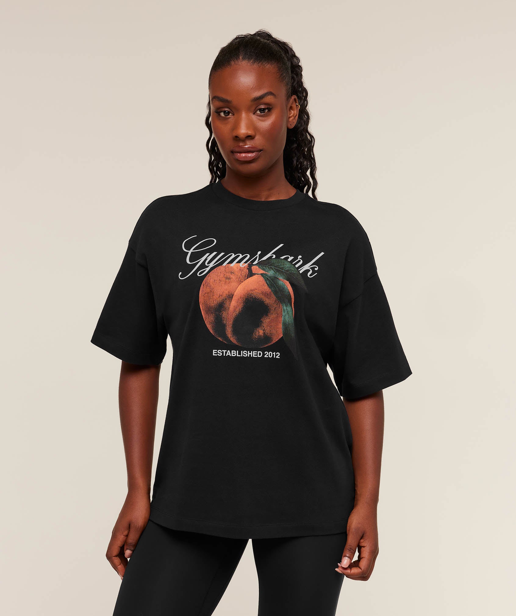 Gymshark Juicy Peach Short Sleeve T-Shirt 'Black'