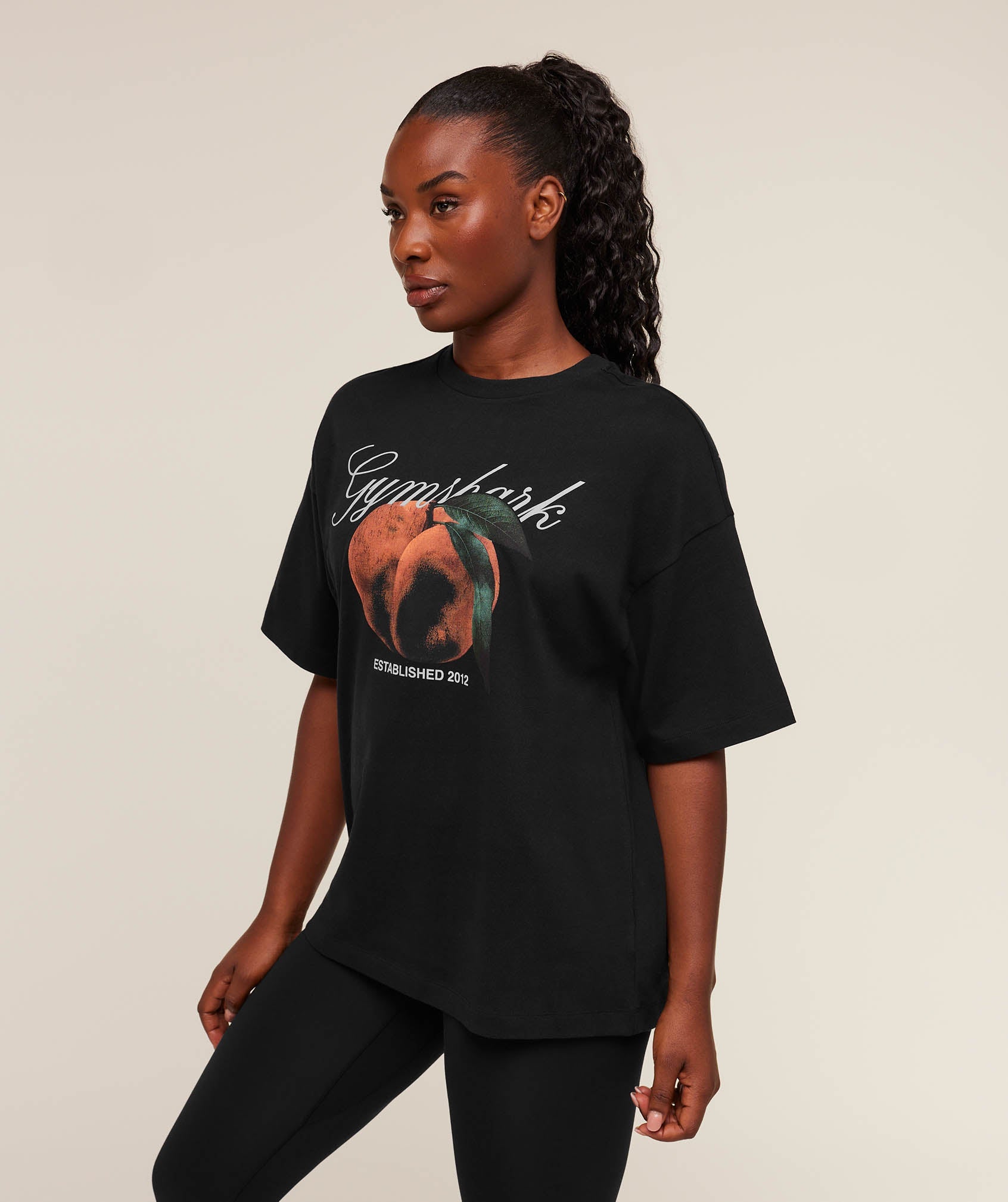 Gymshark Juicy Peach Short Sleeve T-Shirt 'Black'