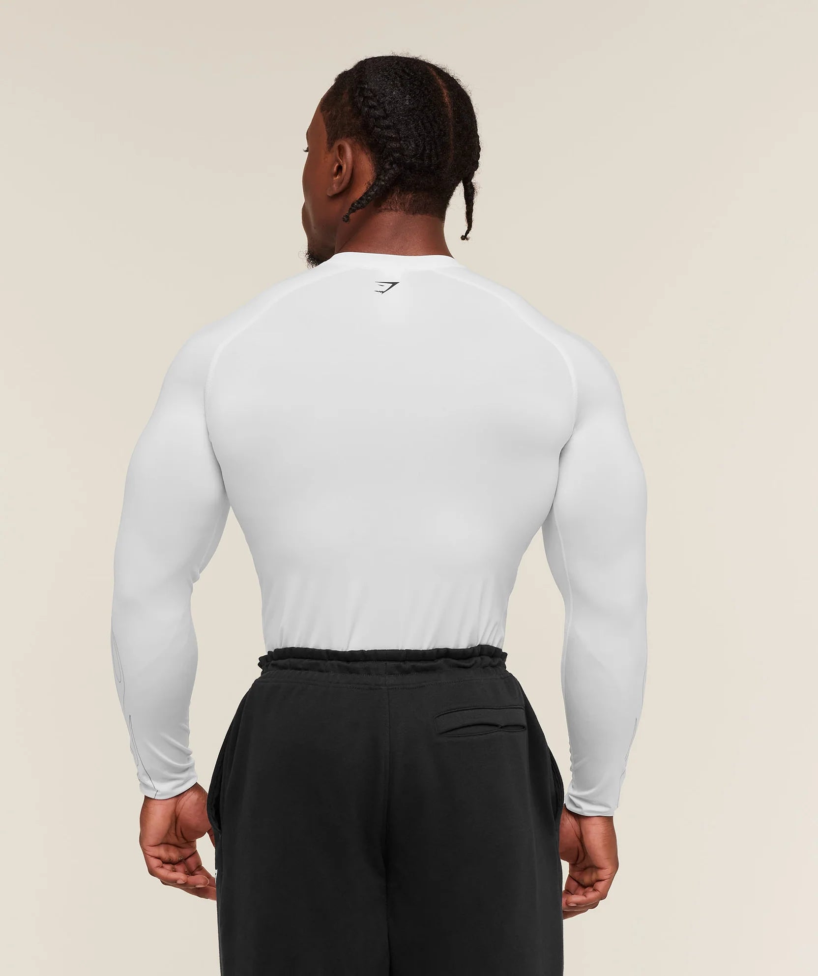 Gymshark Outline Graphic Long Sleeve Baselayer 'White'
