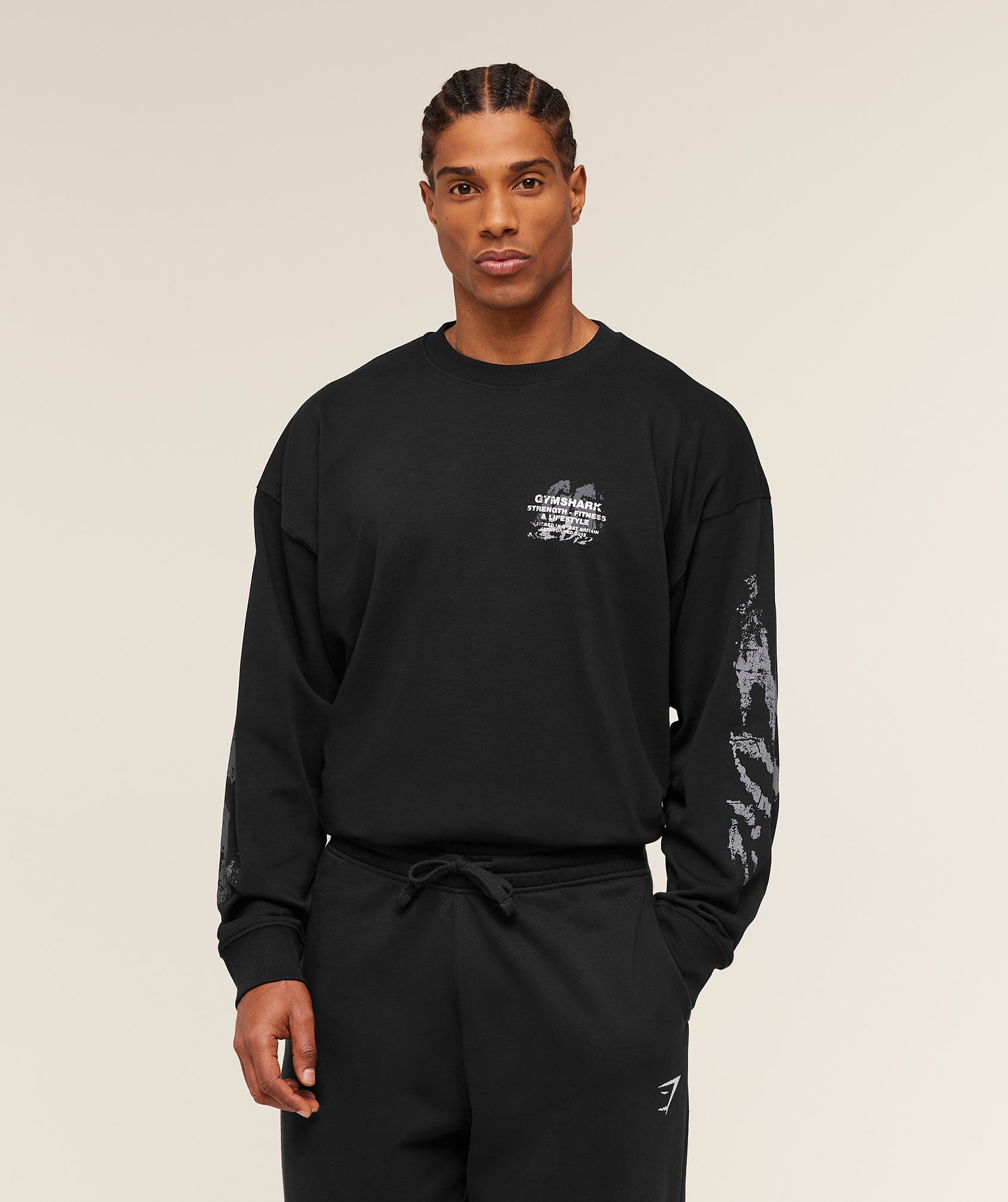 Gymshark Strength Fitness & Lifestyle Long Sleeve T-Shirt 'Black'