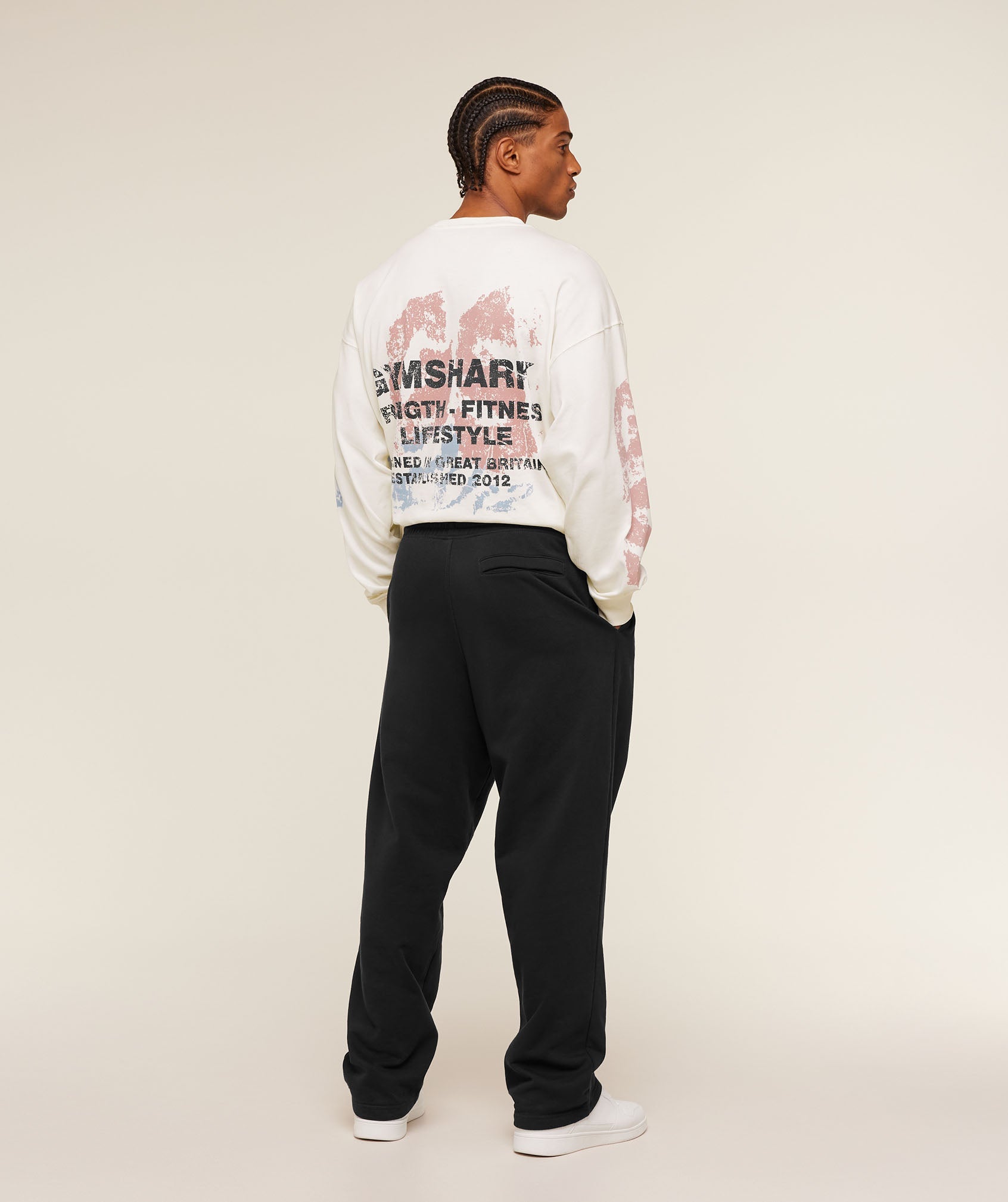 Gymshark Strength Fitness & Lifestyle Long Sleeve T-Shirt 'Soft White'
