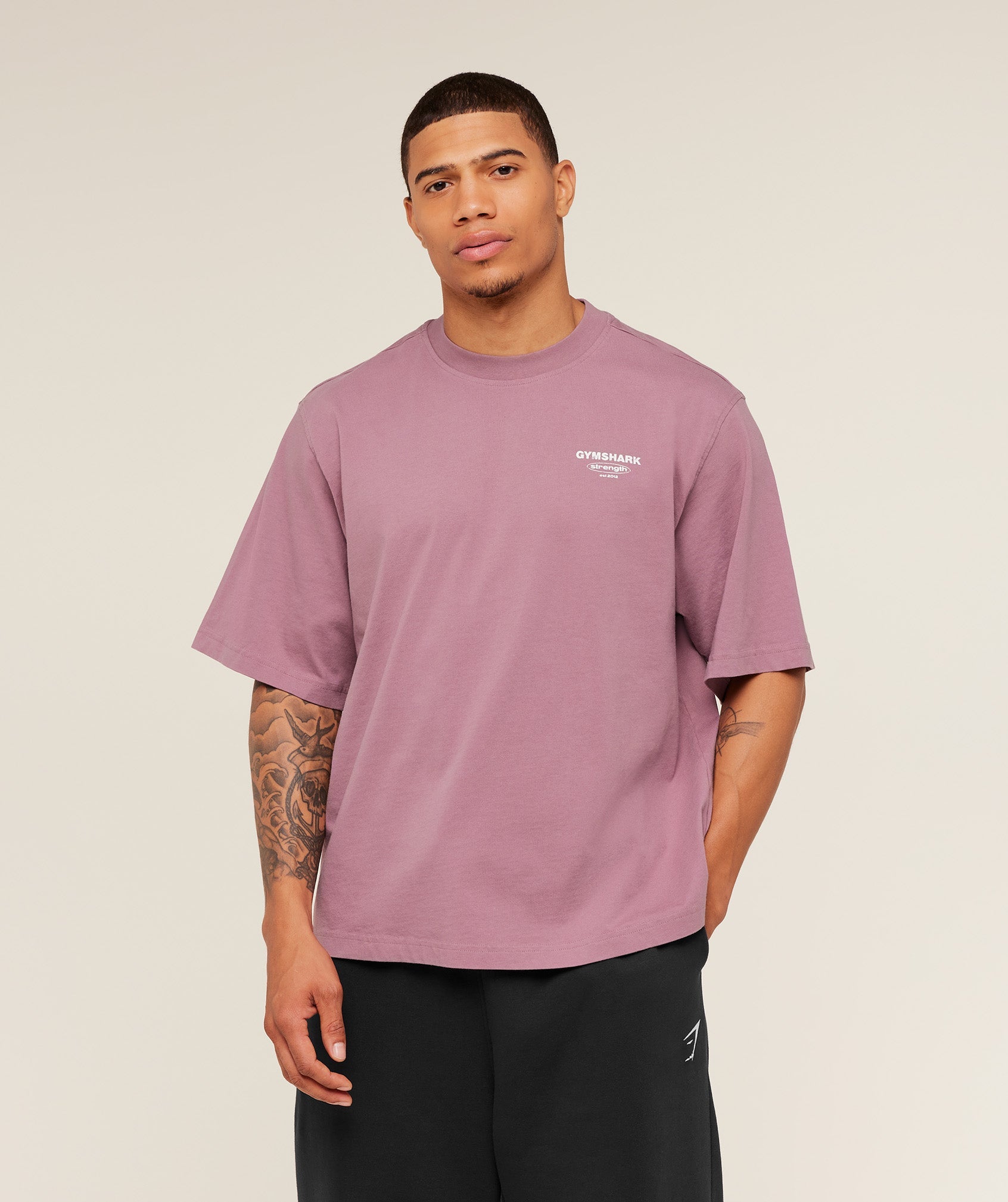 Gymshark Strength Stars Washed Graphic T-Shirt 'Calm Pink'